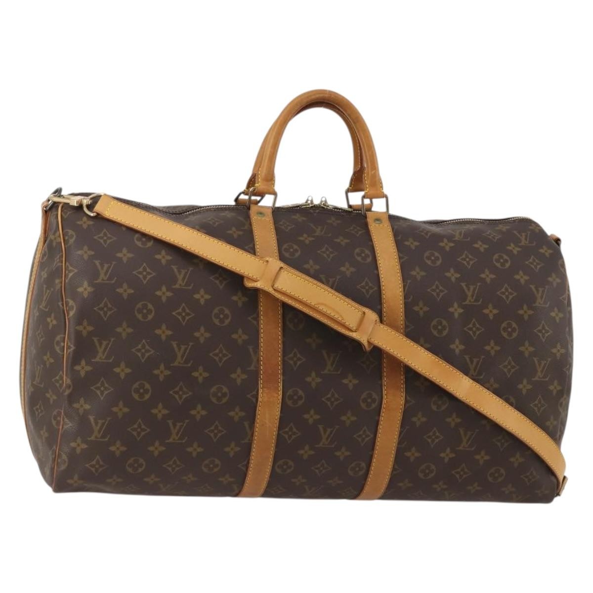 Louis Vuitton Keepall Bandoulière Canvas Brown Canvas Travel Bag Bag (Pre-Owned)