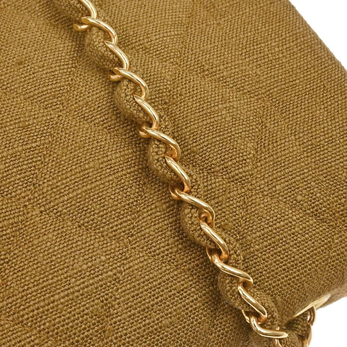 Chanel Vintage Diana Flap Quilted Canvas Brown Canvas Shoulder Bag Bag (Pre-Owned)