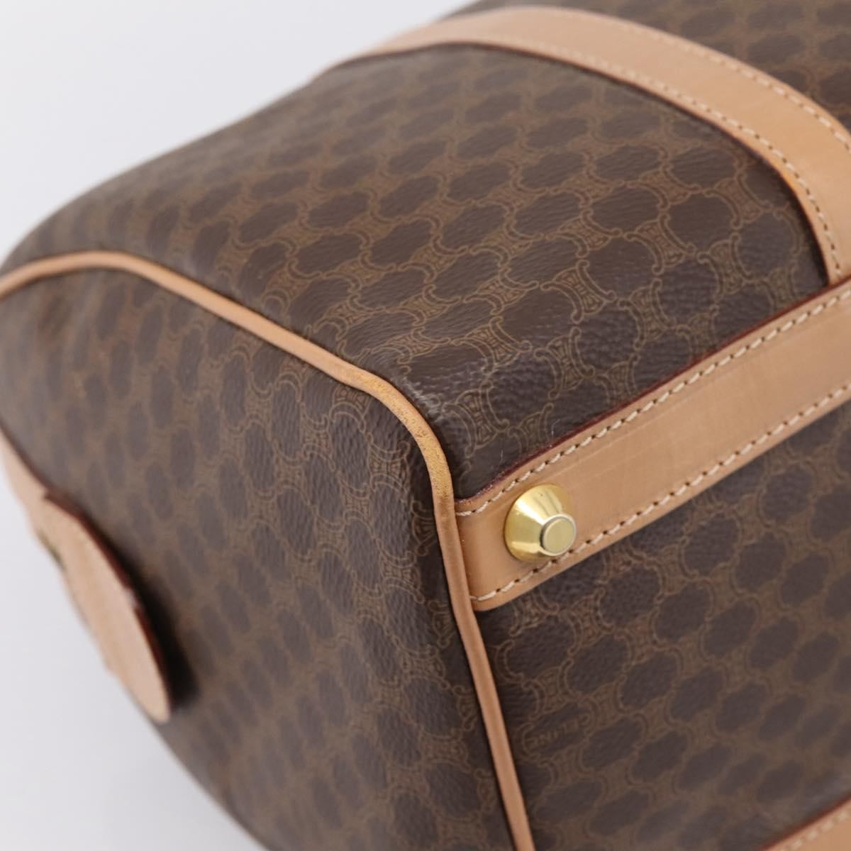 Celine Vintage Boston Macadam Coated Canvas Brown Pvc Handbag (Pre-Owned)