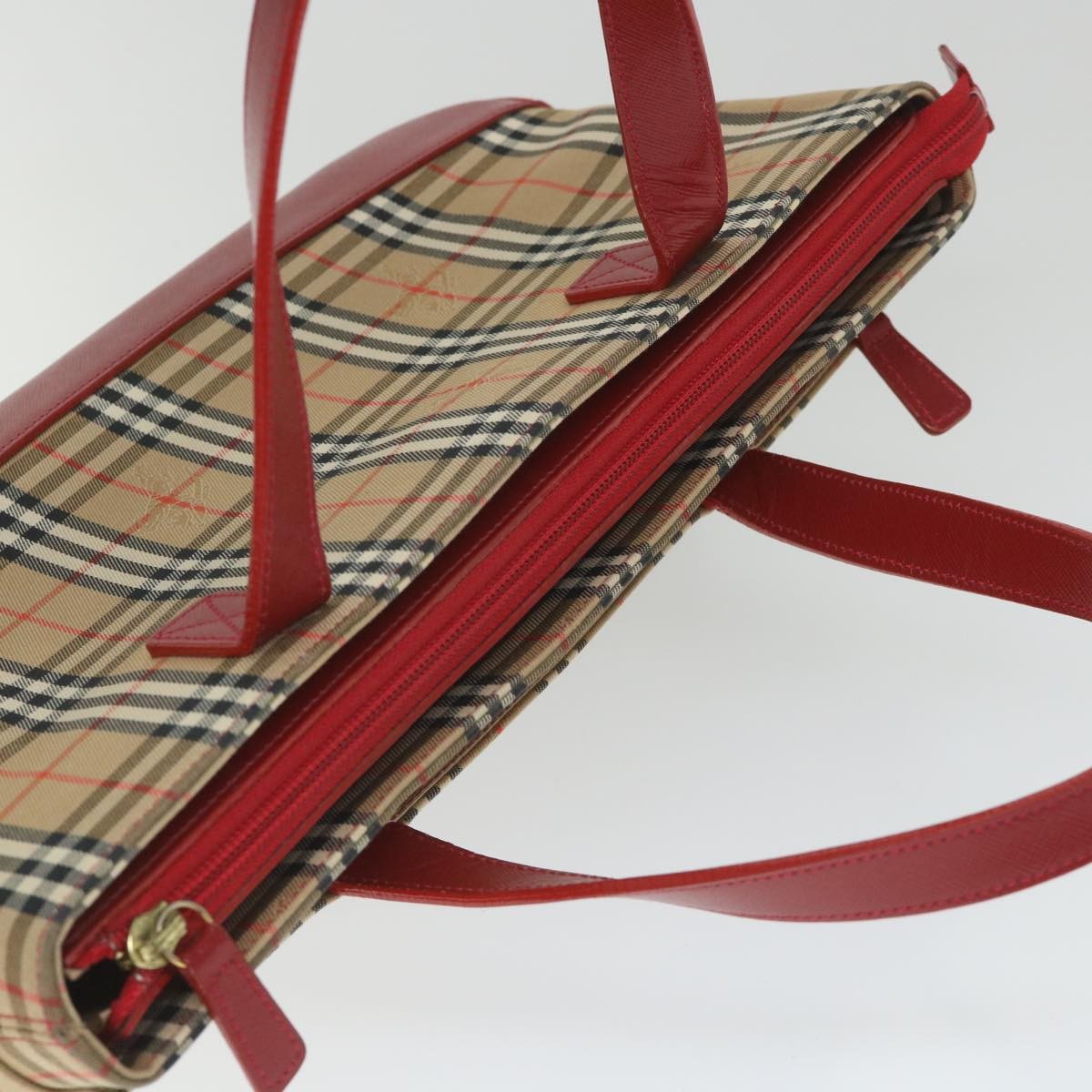 Burberry Nova Check Leather And Nylon Beige Nylon Handbag (Pre-Owned)