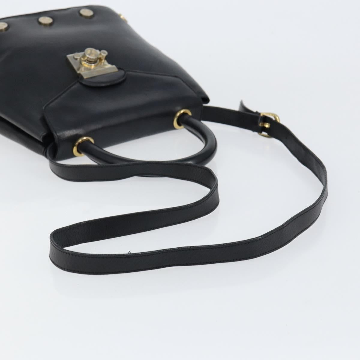 Salvatore Ferragamo Vintage Leather Black Leather Handbag (Pre-Owned)