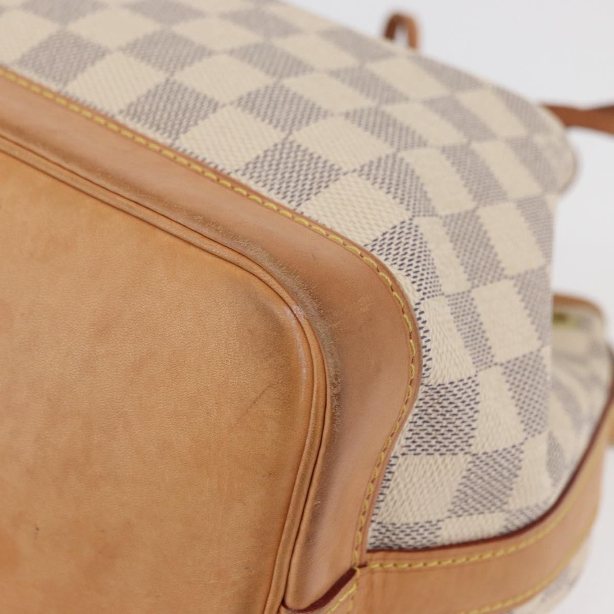 Louis Vuitton Noe Damier Ebene White Canvas Handbag (Pre-Owned)