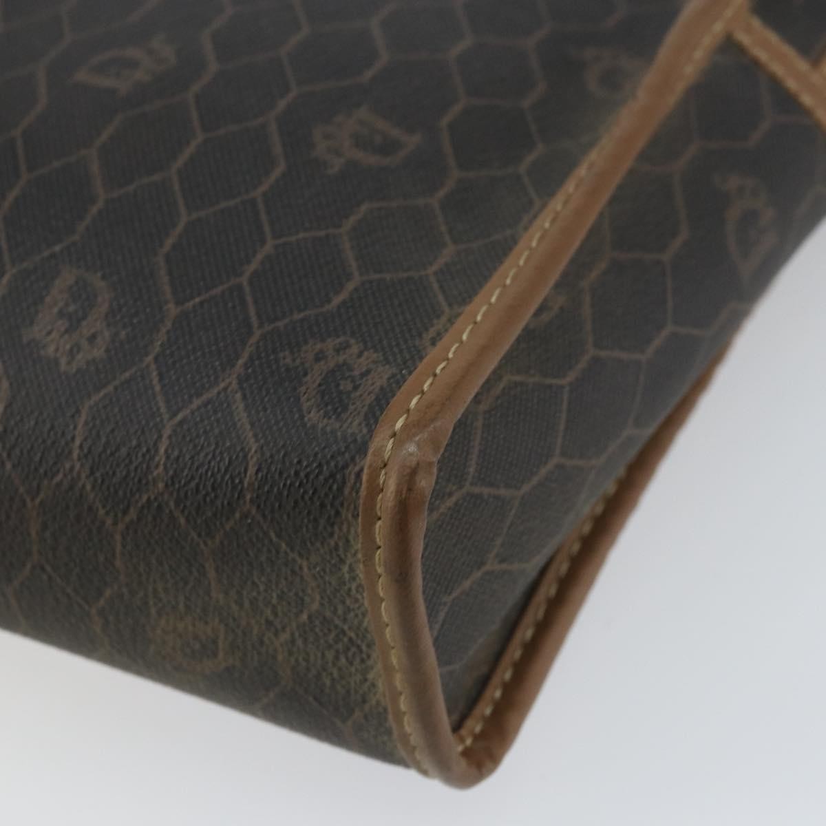Christian Dior Vintage Honeycomb Zip Canvas And Leather Black Canvas Clutche & Pouche Bag (Pre-Owned)