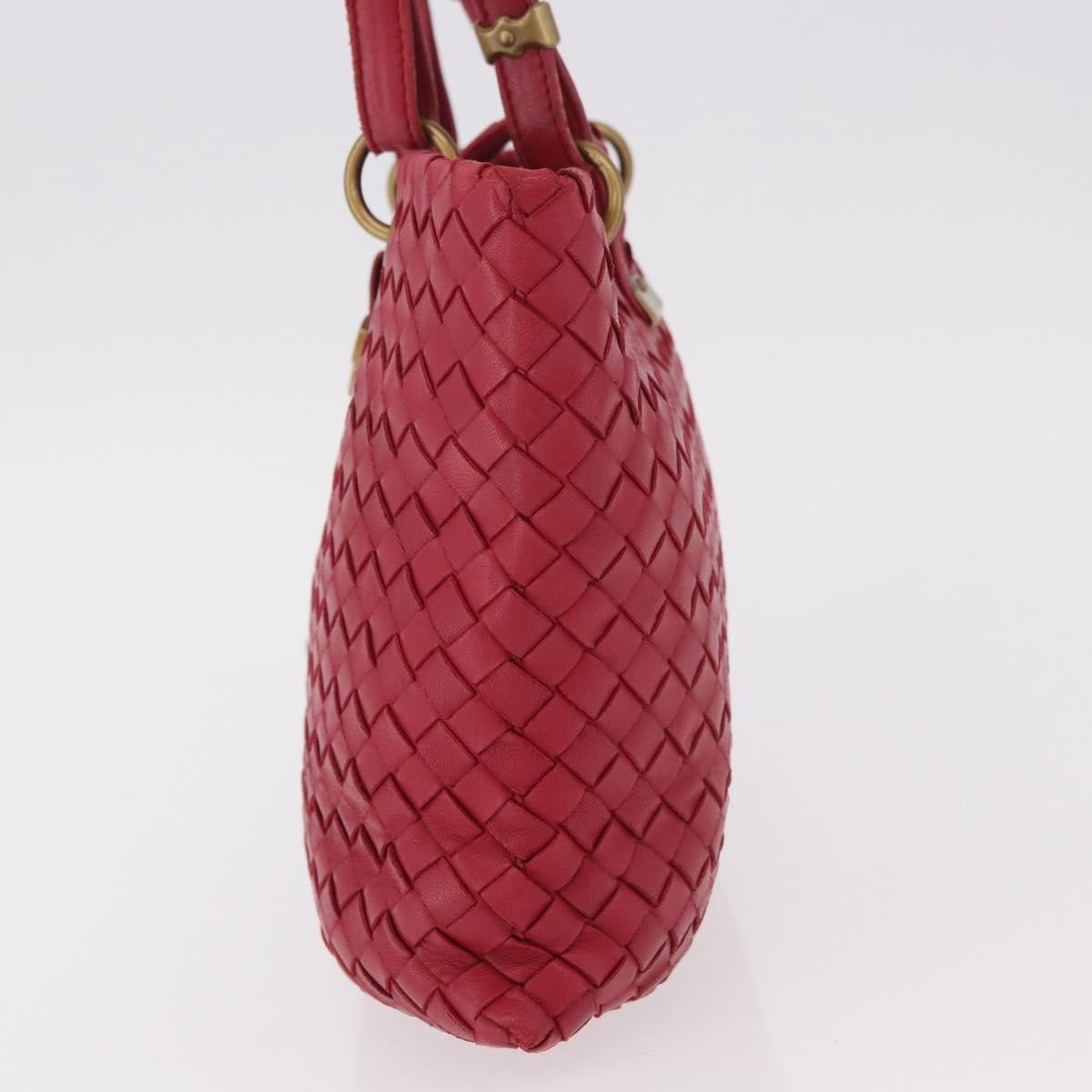 Bottega Veneta Capri Intrecciato Nappa Red Leather Tote Bag Bag (Pre-Owned)