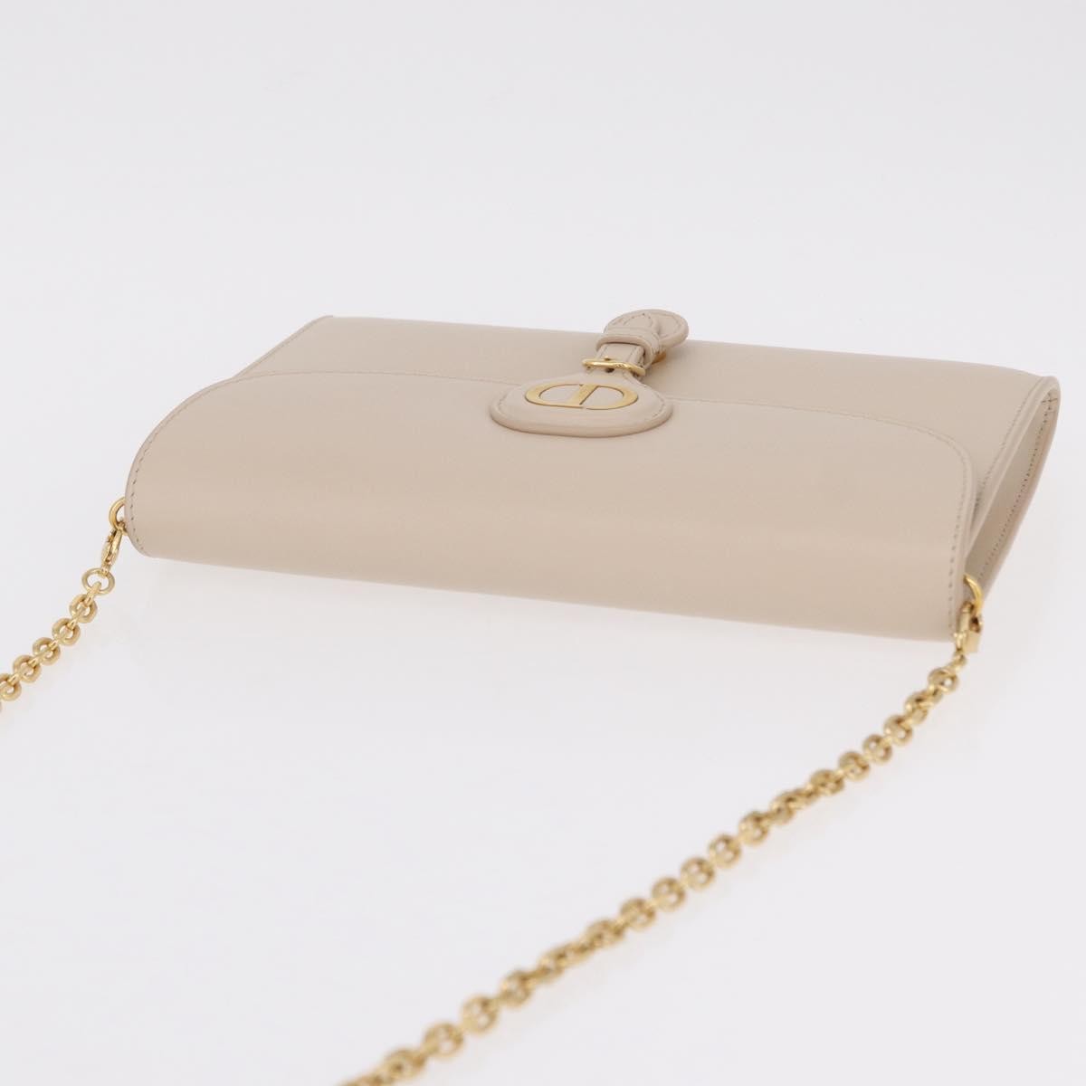 Christian Dior Bobby Flap Leather Beige Leather Shoulder Bag Bag (Pre-Owned)
