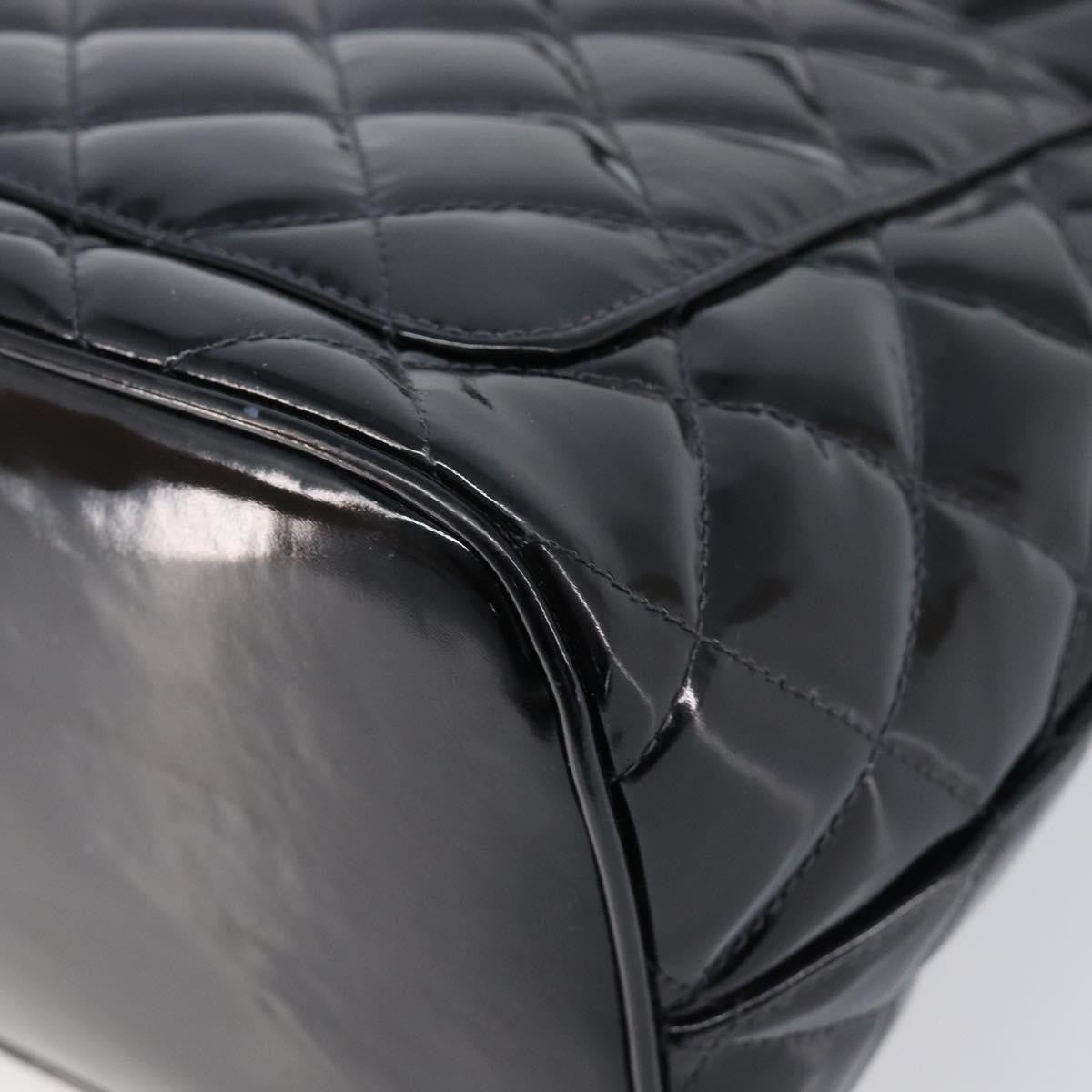 Chanel Medallion Quilted Patent Black Patent_Leather Tote Bag Bag (Pre-Owned)