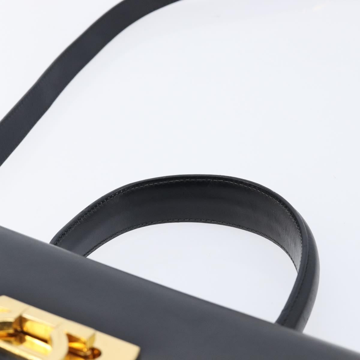 Salvatore Ferragamo Convertible Top Handle Leather Black Leather Handbag (Pre-Owned)