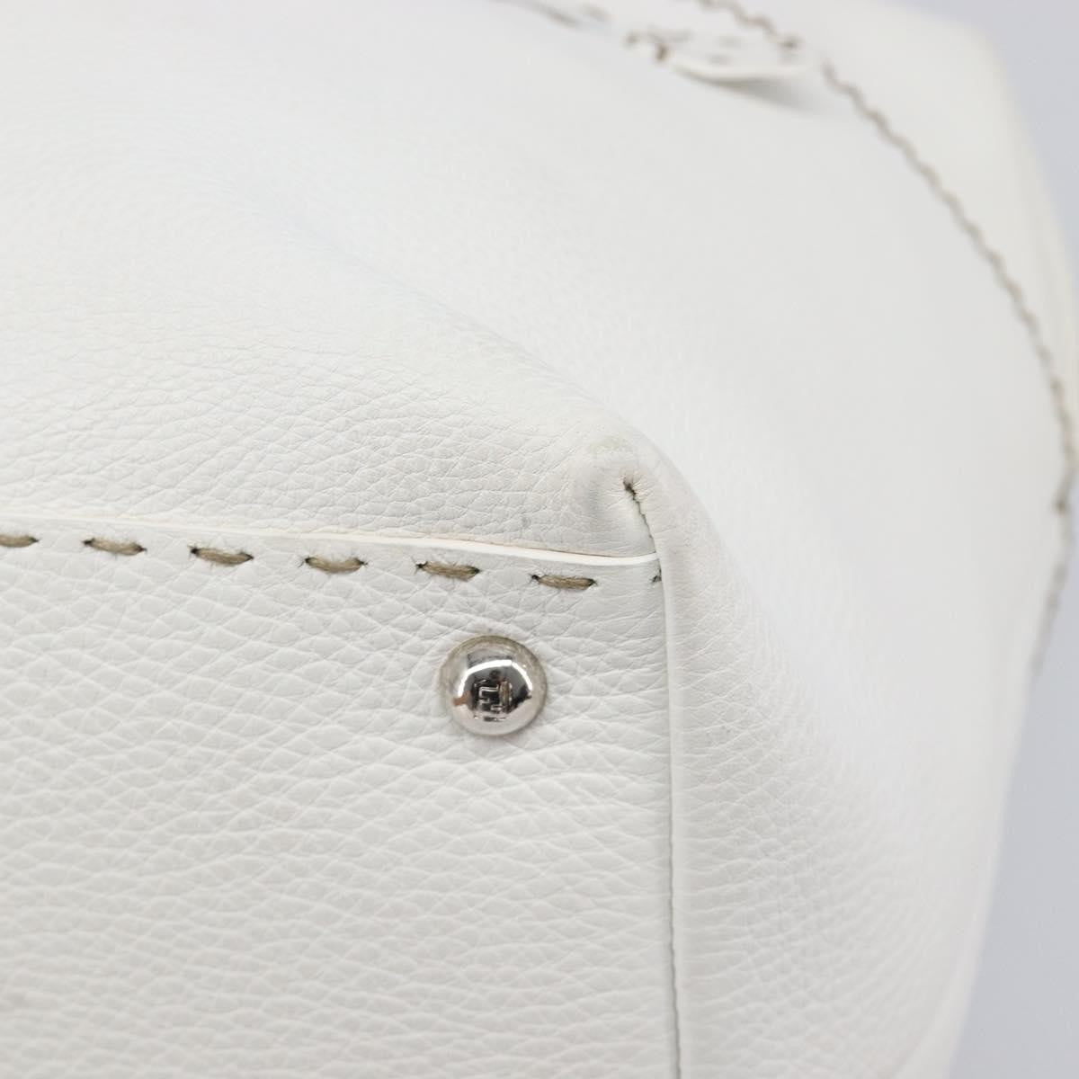 Fendi Selleria 2Bag Leather White Leather Handbag (Pre-Owned)