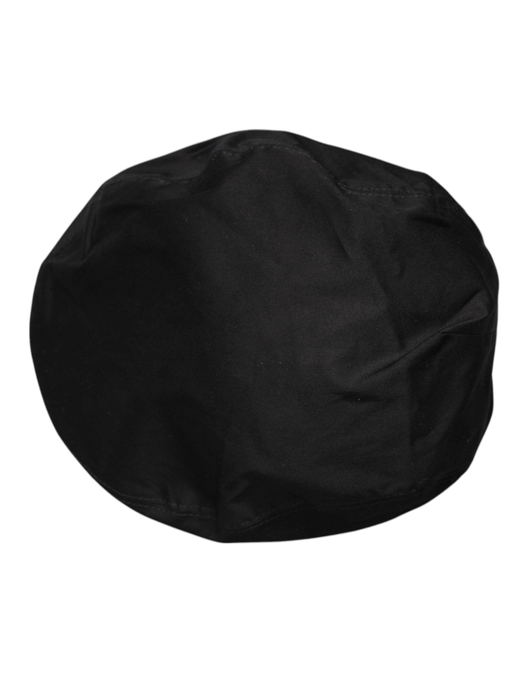 Dolce & Gabbana Black Cotton Newsboy Capello Cabbie Men's Hat