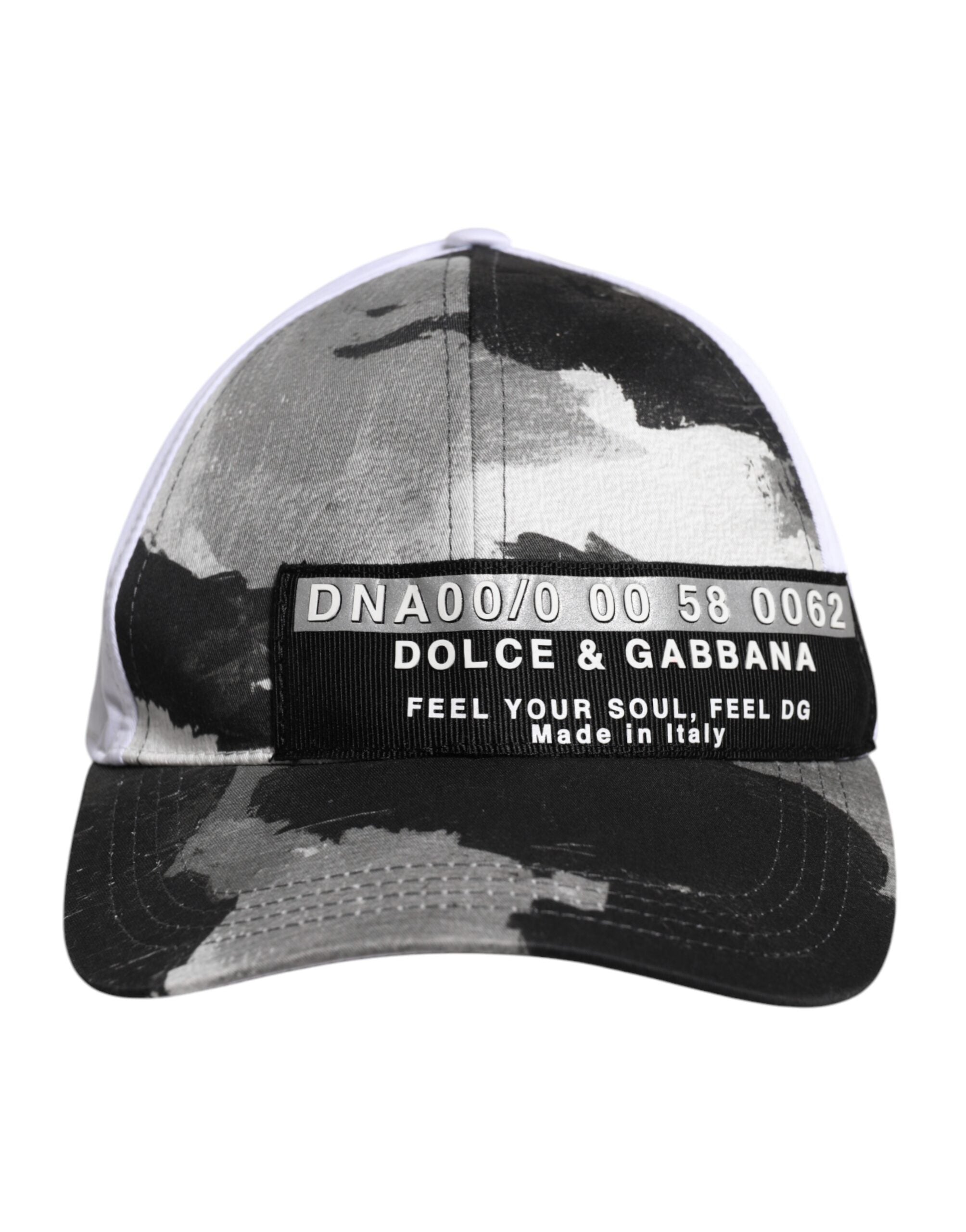 Dolce & Gabbana White Gray Camouflage 6 Panels Baseball Men's Cap