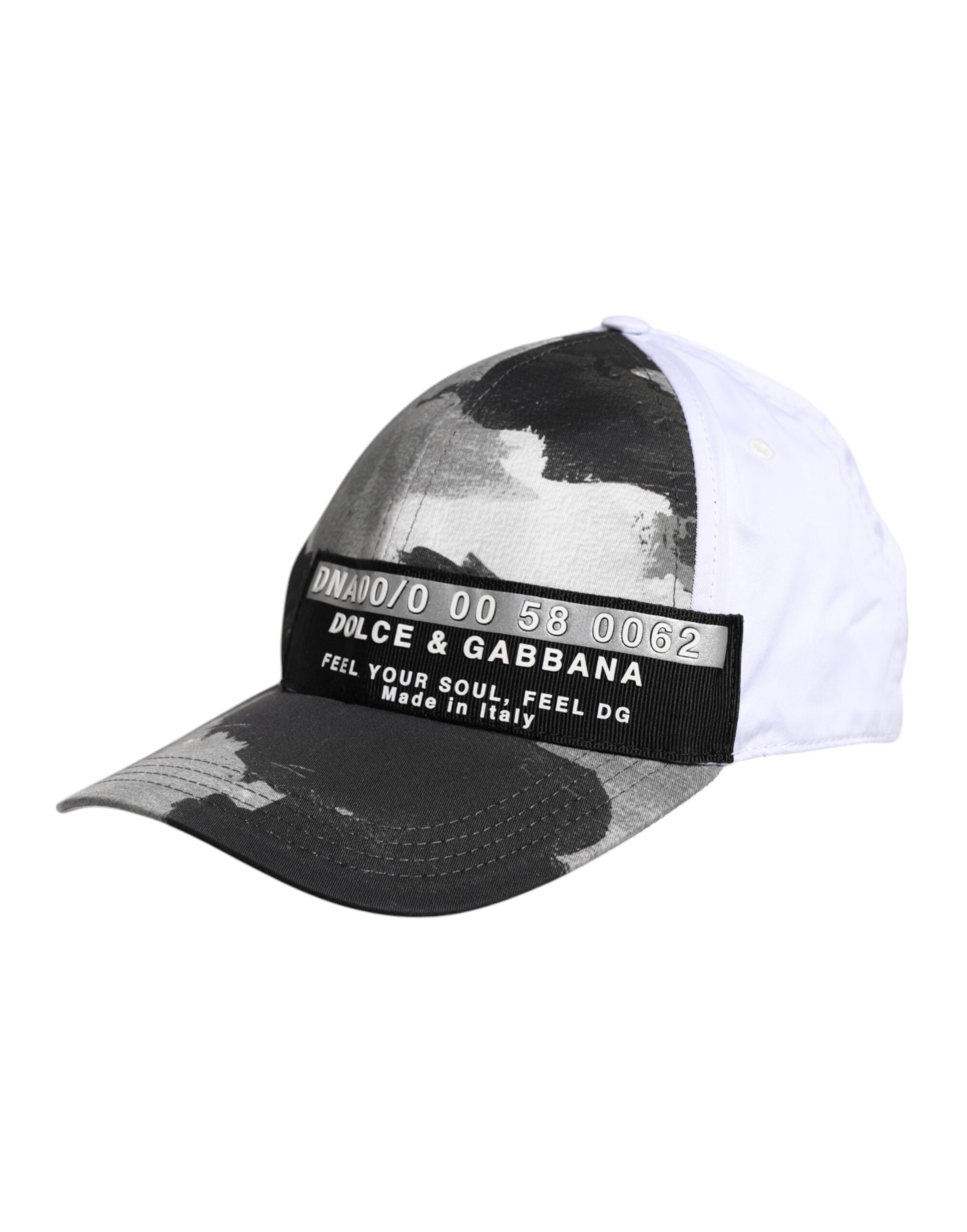 Dolce & Gabbana White Gray Camouflage 6 Panels Baseball Men's Cap