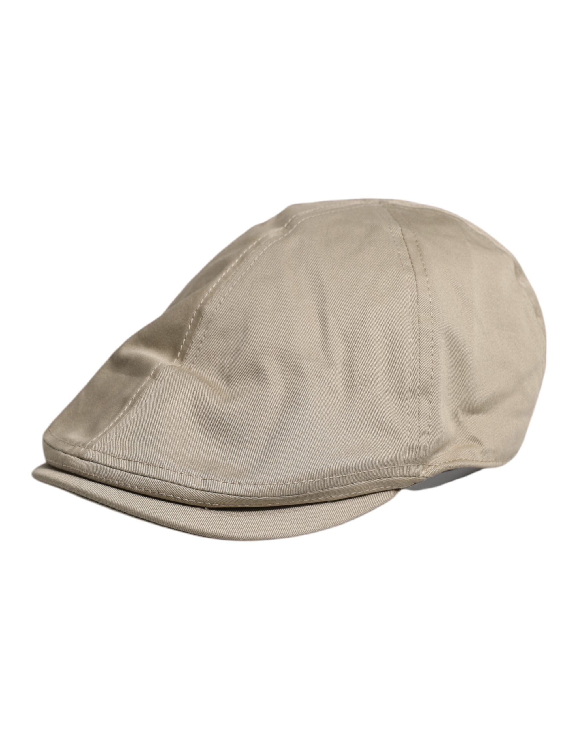 Dolce & Gabbana Beige Cotton Newsboy Capello Cabbie Men's Hat