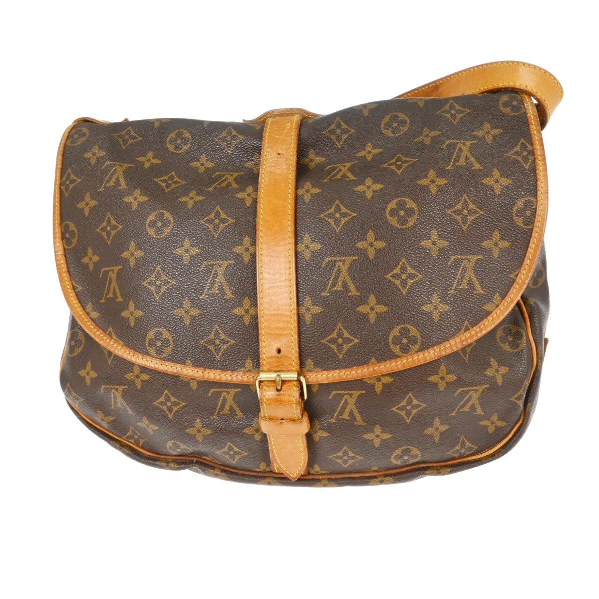 Louis Vuitton Saumur Monogram Canvas Brown Canvas Shoulder Bag Bag (Pre-Owned)