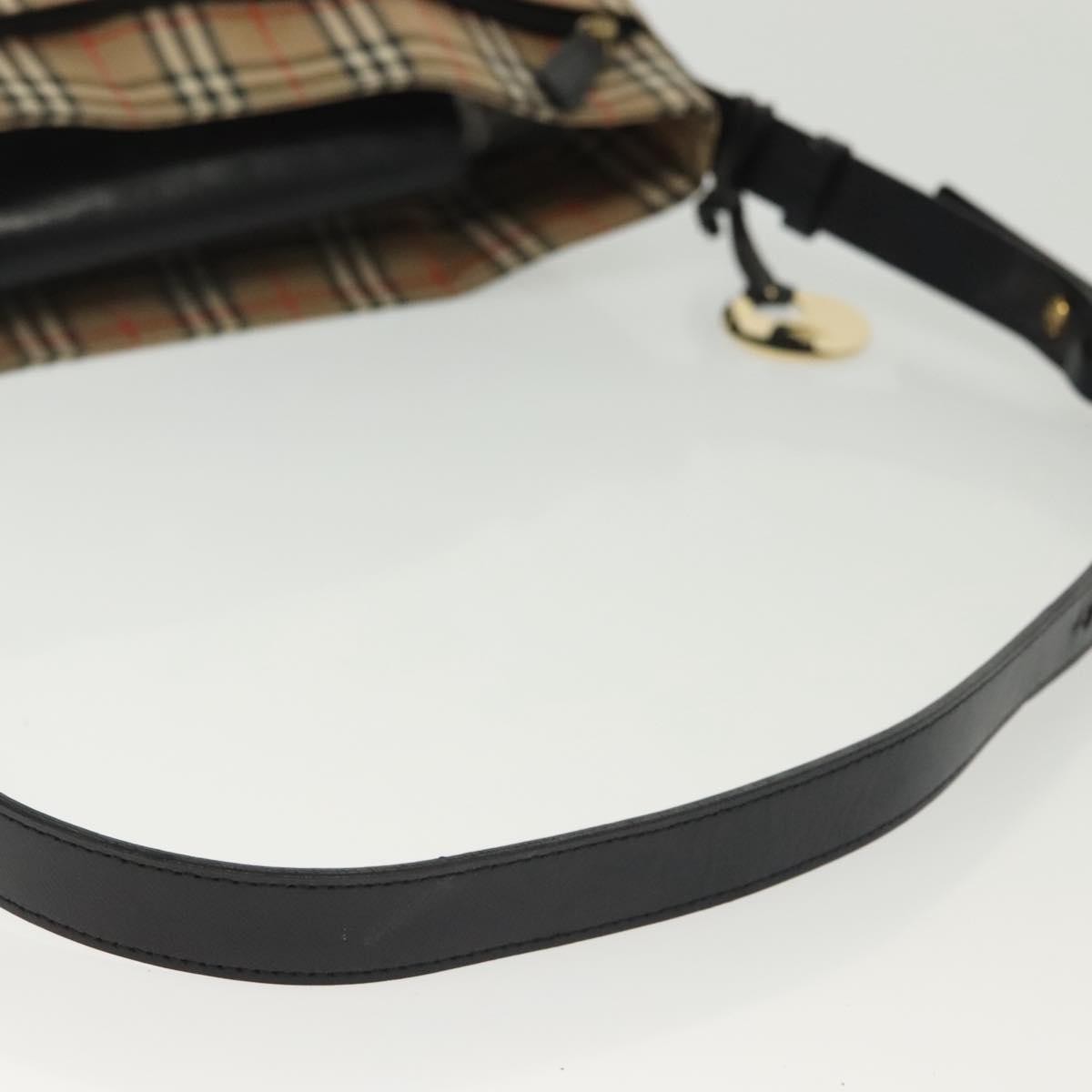 Burberry Shoulder Nova Check Canvas Beige Canvas Bag (Pre-Owned)