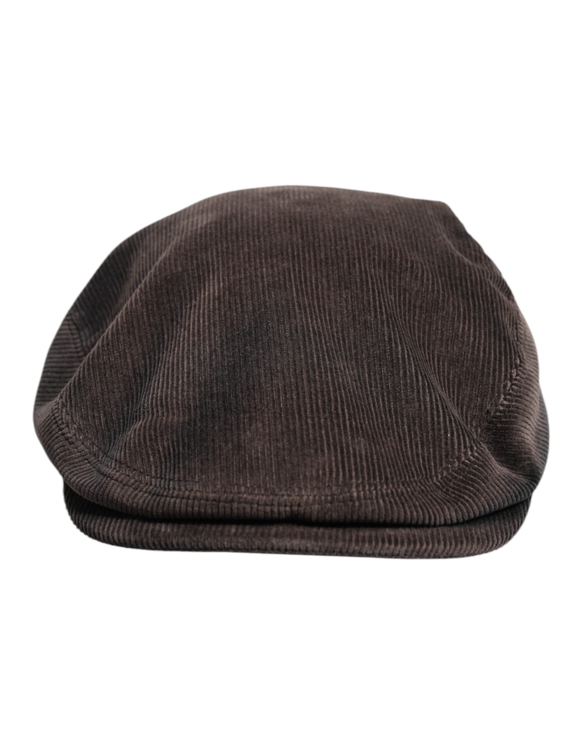 Dolce & Gabbana Brown Cotton Newsboy Capello Cabbie Men's Hat