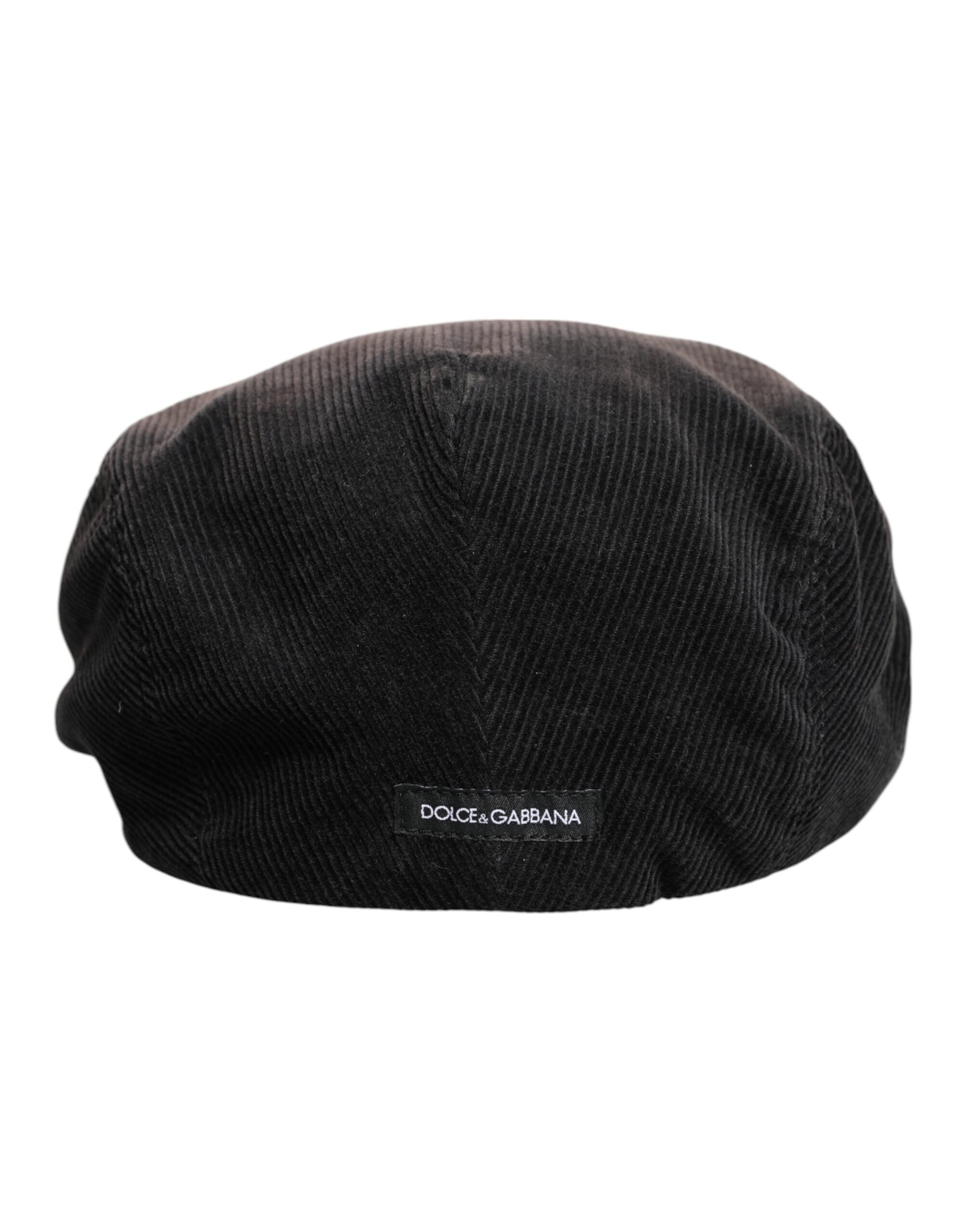 Dolce & Gabbana Brown Cotton Newsboy Capello Cabbie Men's Hat