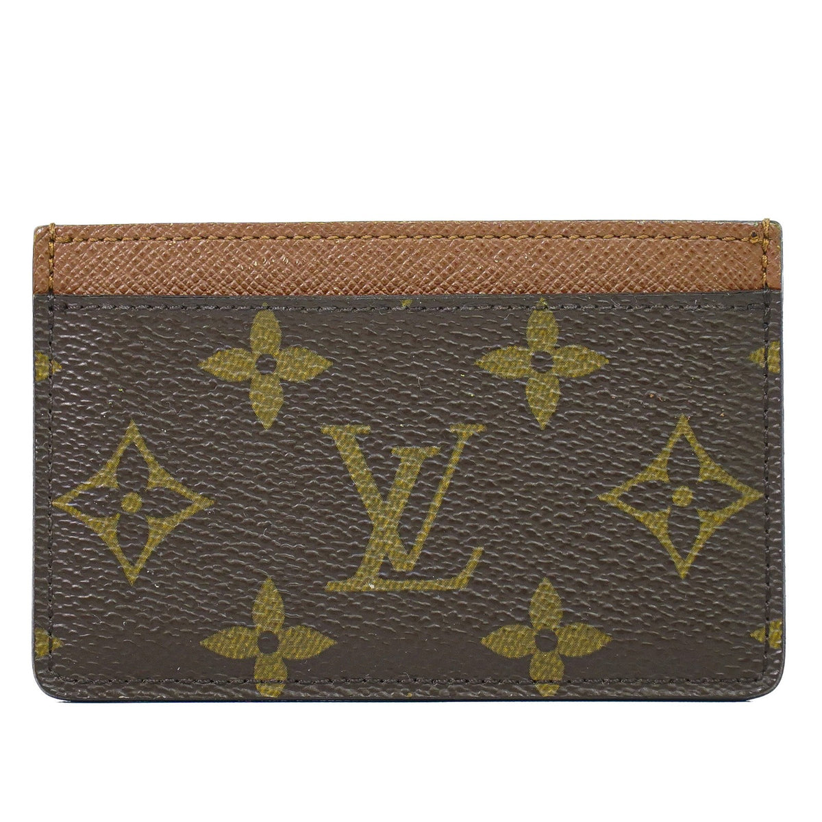 Louis Vuitton Card Holder Reverse Monogram Canvas Brown Canvas Card Holders Accessory (Pre-Owned)