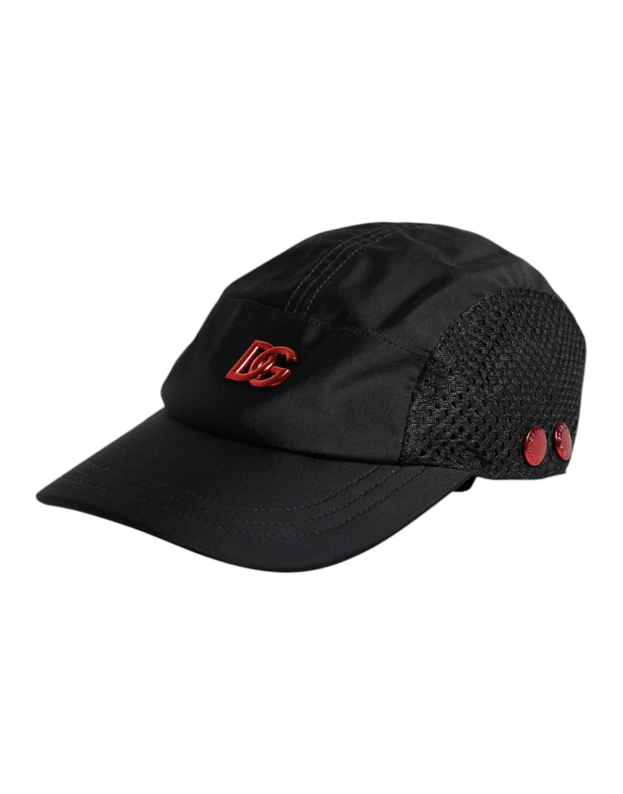 Dolce & Gabbana Black Nylon DG Logo 6 Panels Baseball Men's Cap