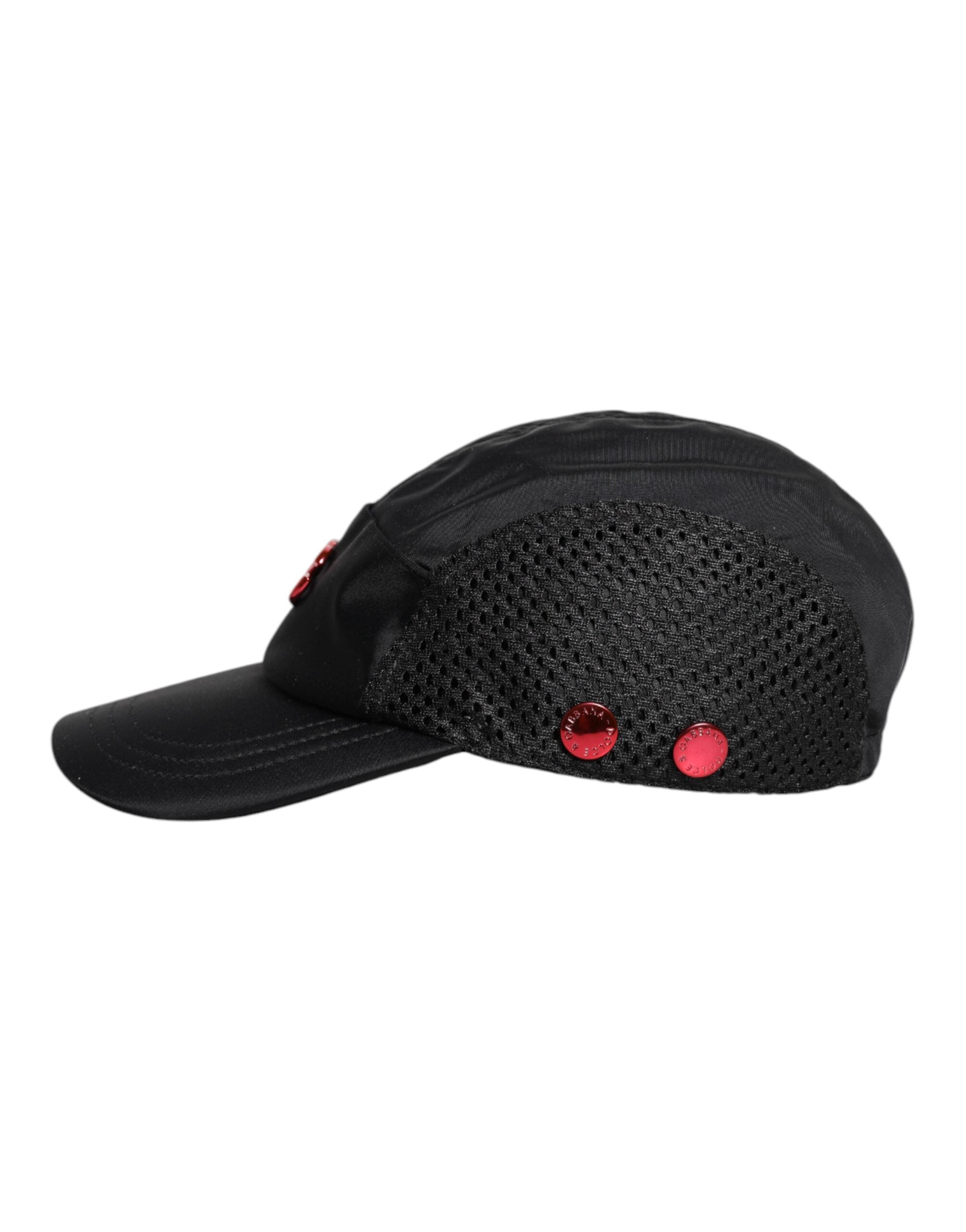 Dolce & Gabbana Black Nylon DG Logo 6 Panels Baseball Men's Cap