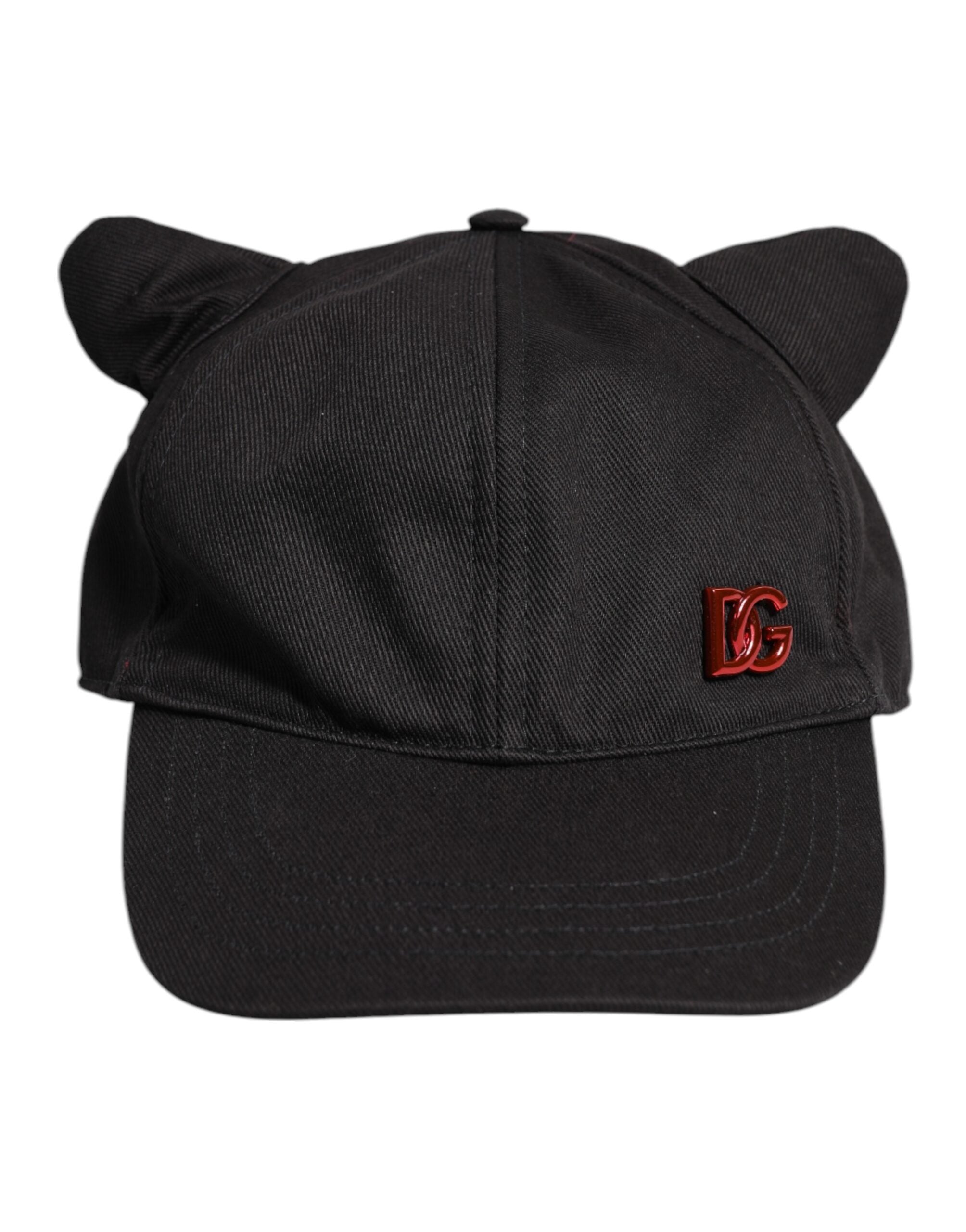 Dolce & Gabbana Black Cotton Logo Patch 6 Panels Baseball Men's Cap (Pre-Owned)