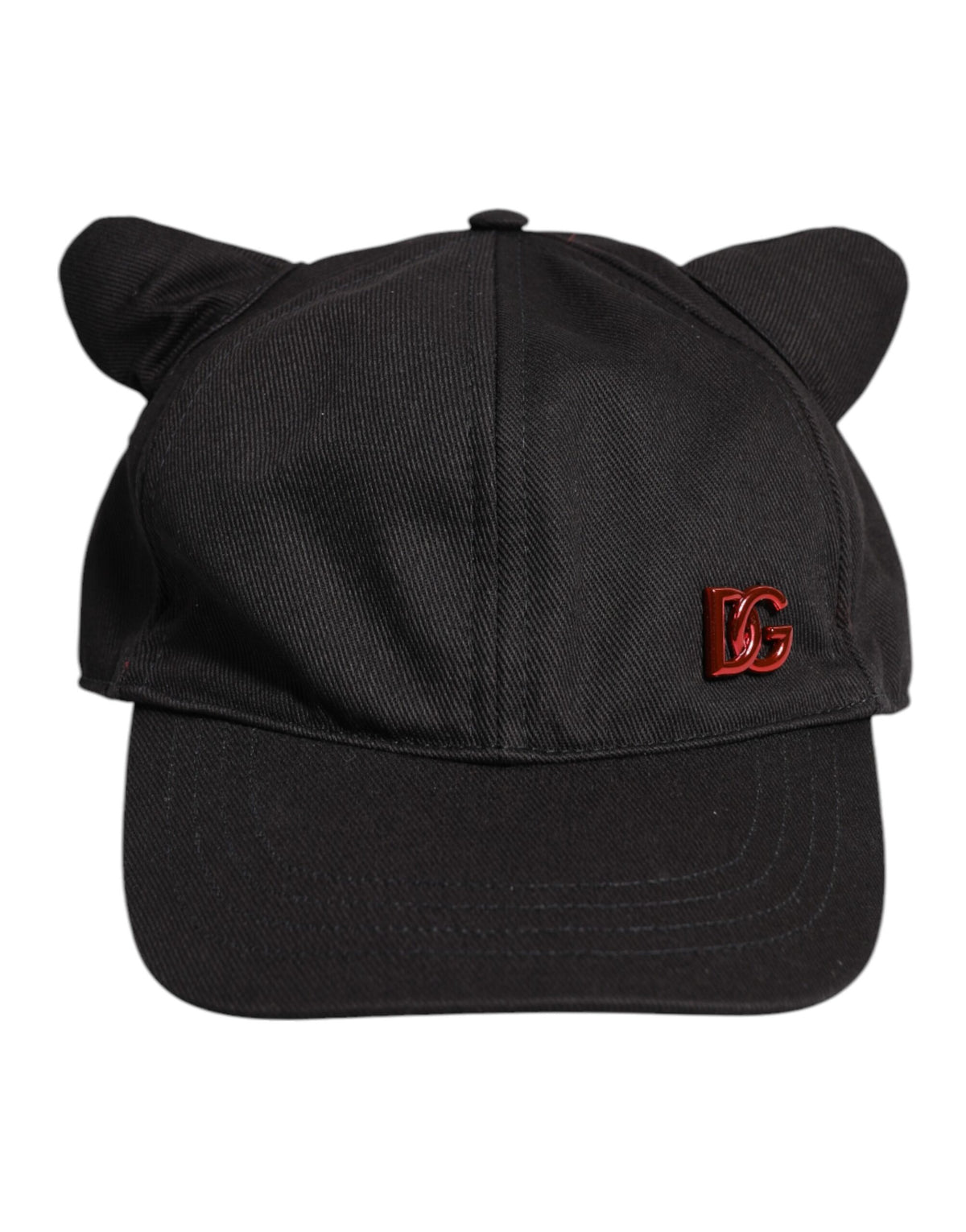 Dolce & Gabbana Black Cotton Logo Patch 6 Panels Baseball Men's Cap (Pre-Owned)