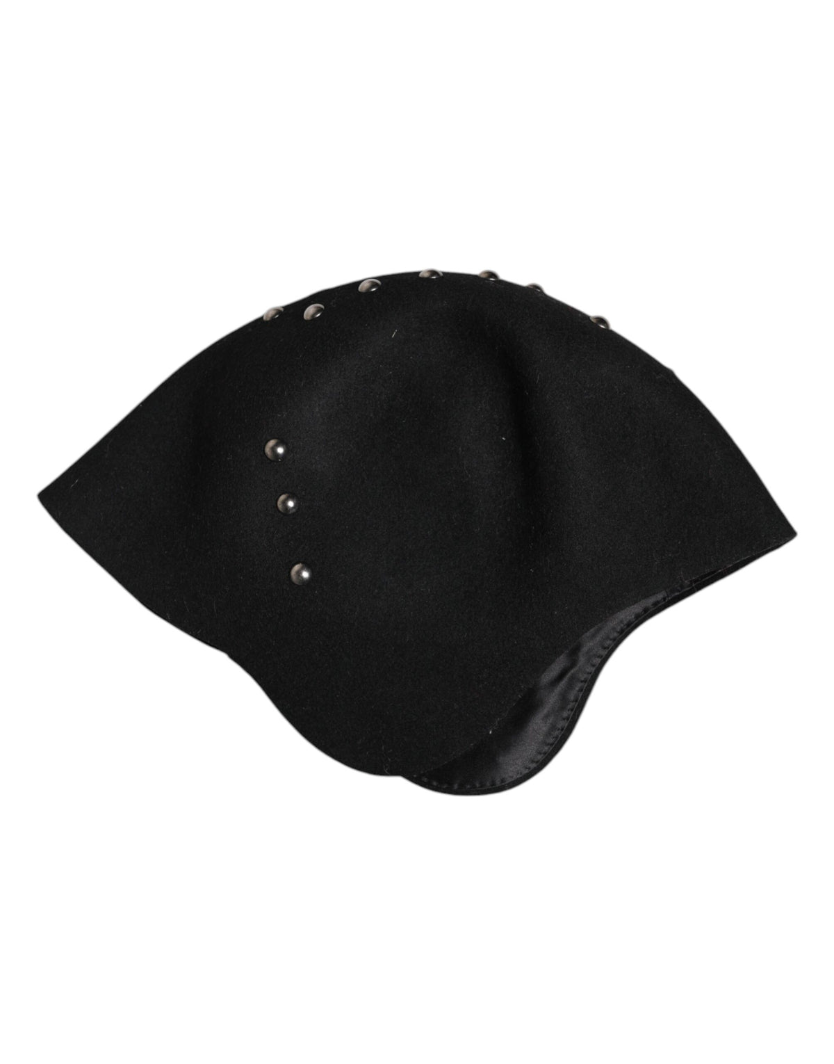 Dolce & Gabbana Black Wool Multicolor Embellished Cloche Women's Hat