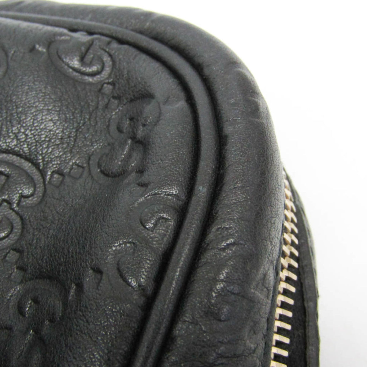 Gucci Convertible Briefcase Guccissima Leather Black Leather Briefcase Bag (Pre-Owned)