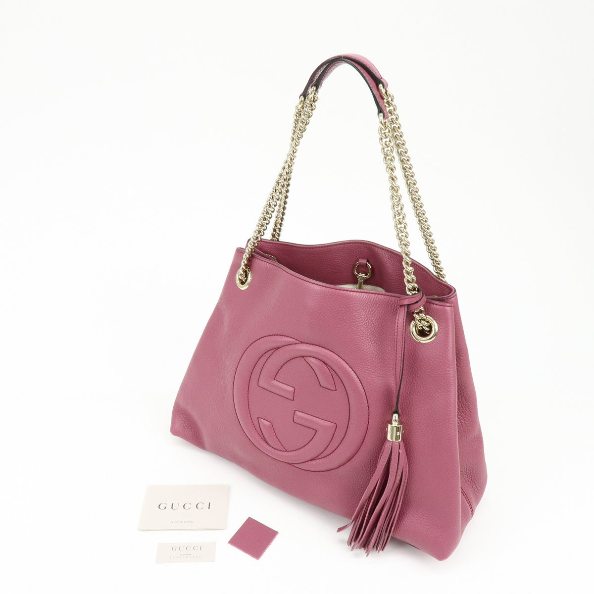 Gucci Soho Chain Strap Leather Purple Leather Shoulder Bag Bag (Pre-Owned)