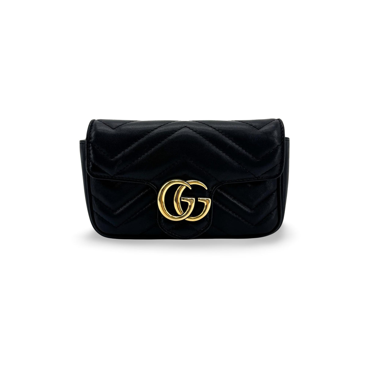 Gucci Gg Marmont Leather Black Leather Crossbody Bag Bag (Pre-Owned)