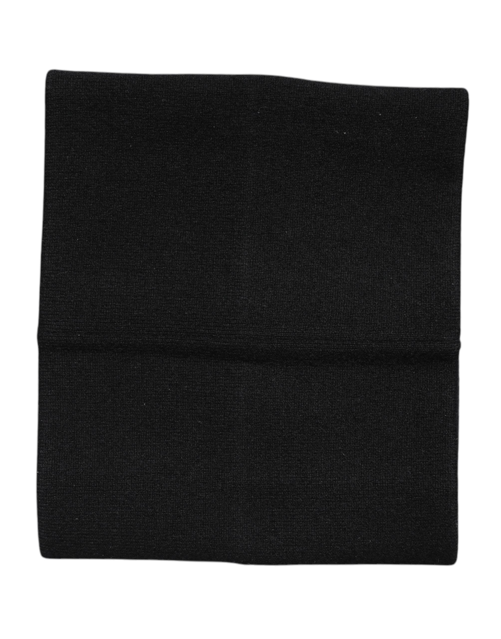 Dolce & Gabbana Black Cashmere Knitted Neck Warmer Foulard Women's Scarf