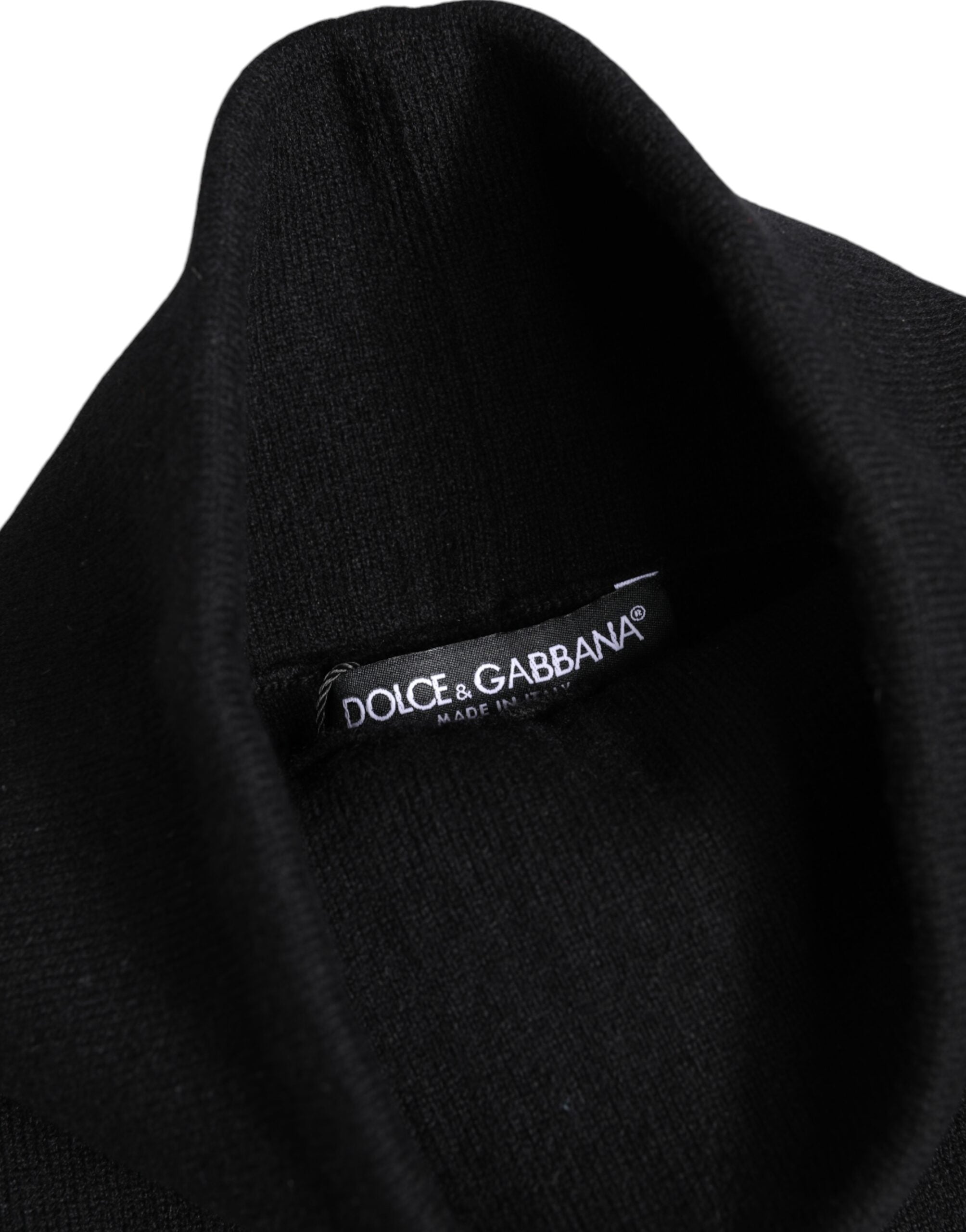 Dolce & Gabbana Black Cashmere Knitted Neck Warmer Foulard Women's Scarf