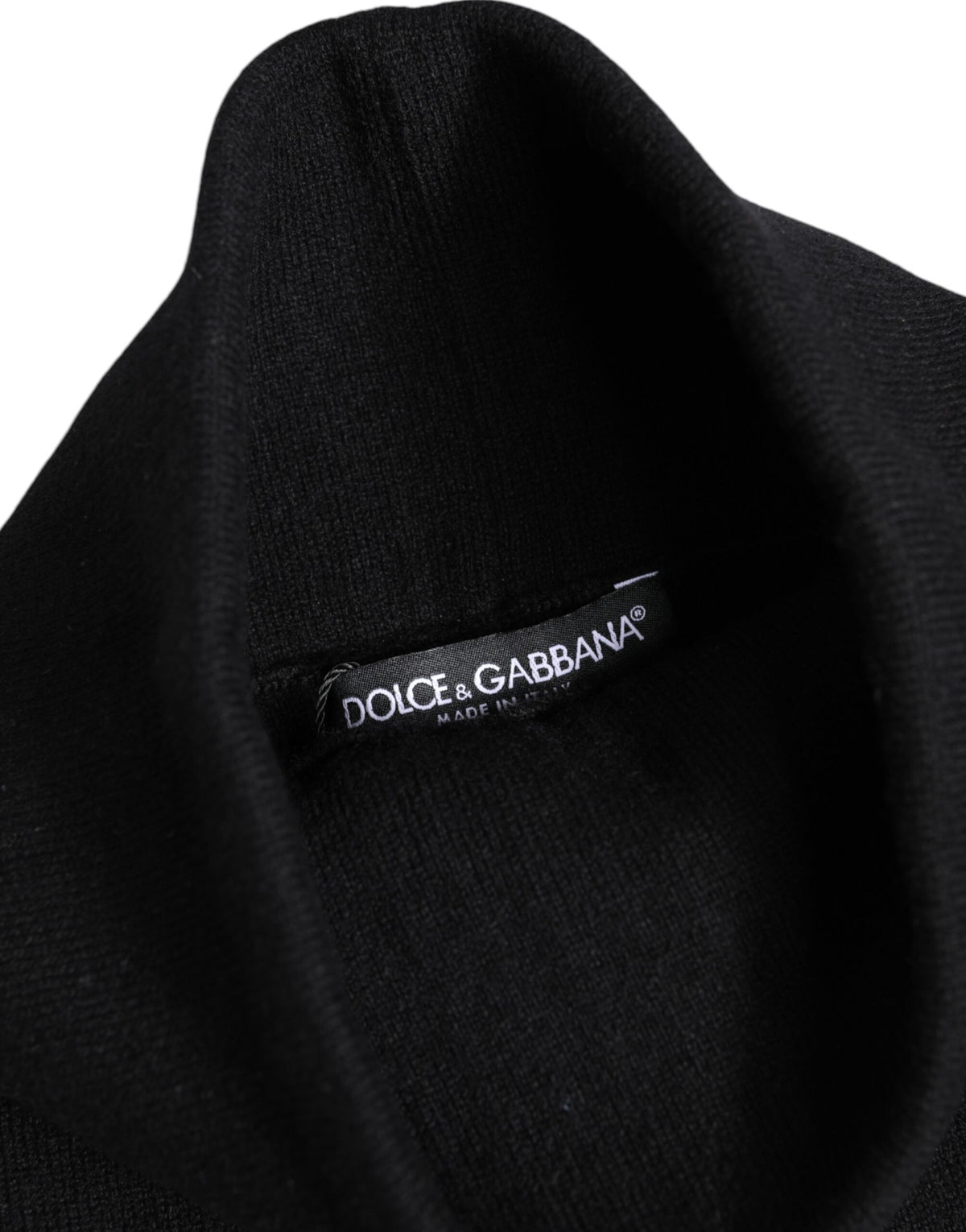 Dolce & Gabbana Black Cashmere Knitted Neck Warmer Foulard Women's Scarf
