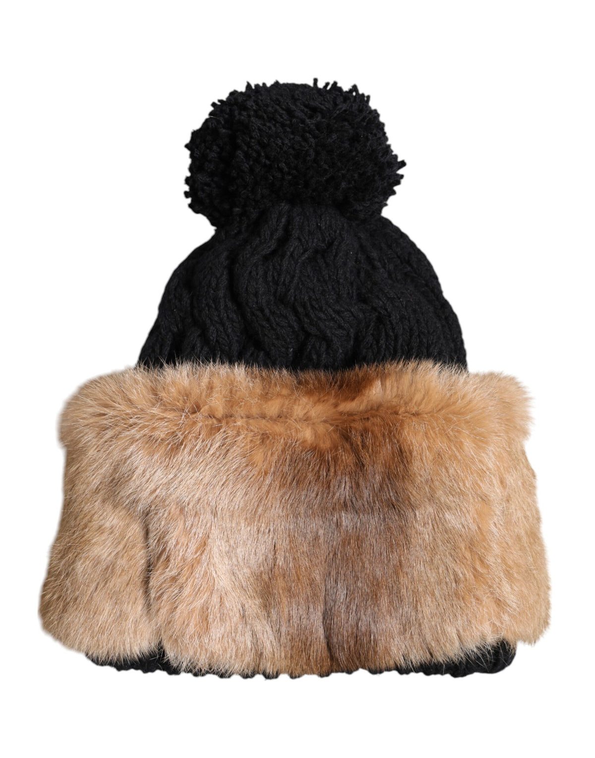 Dolce & Gabbana Black Brown Dyed Rabbit Real Fur Winter  display picture 1
