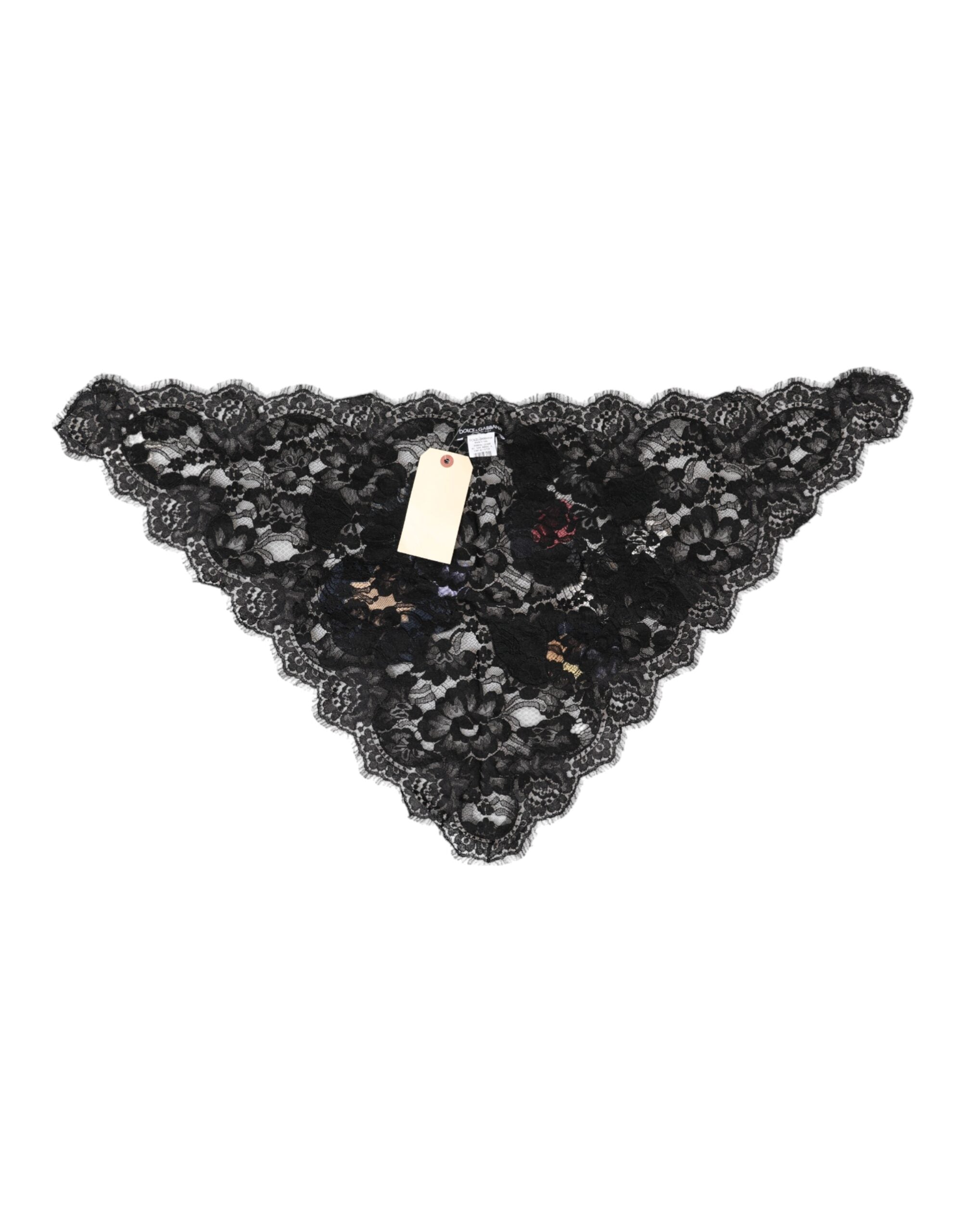 Dolce & Gabbana Black Lace Floral Applique Cotton Veil Women's Hat