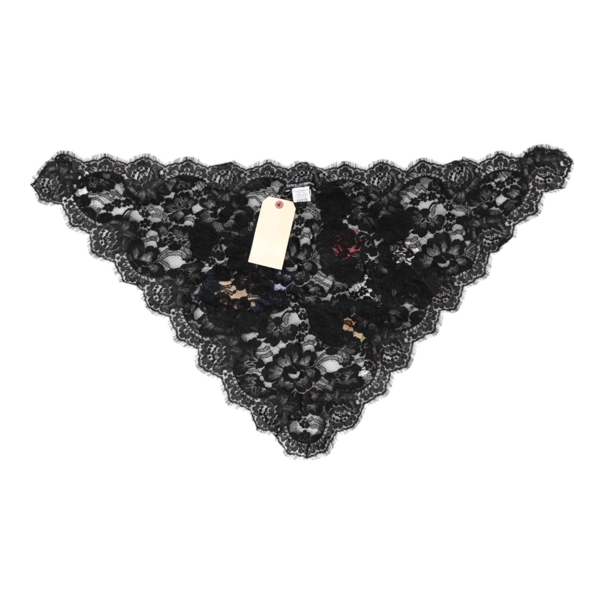 Dolce & Gabbana Black Lace Floral Applique Cotton Veil Women's Hat
