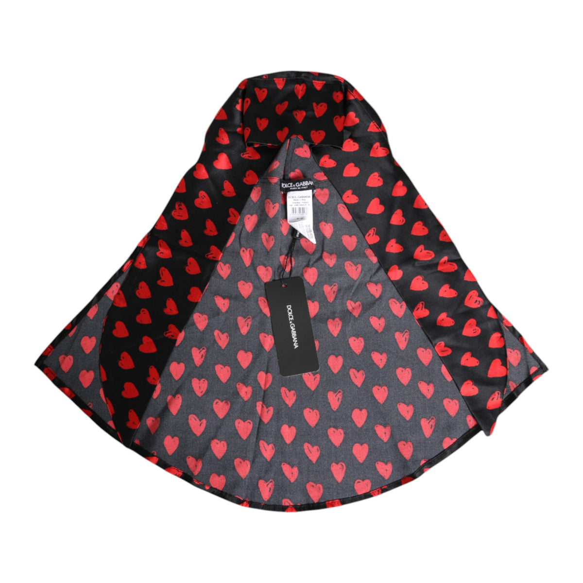 Dolce & Gabbana Black Red Hearts Polyester Women's Hat