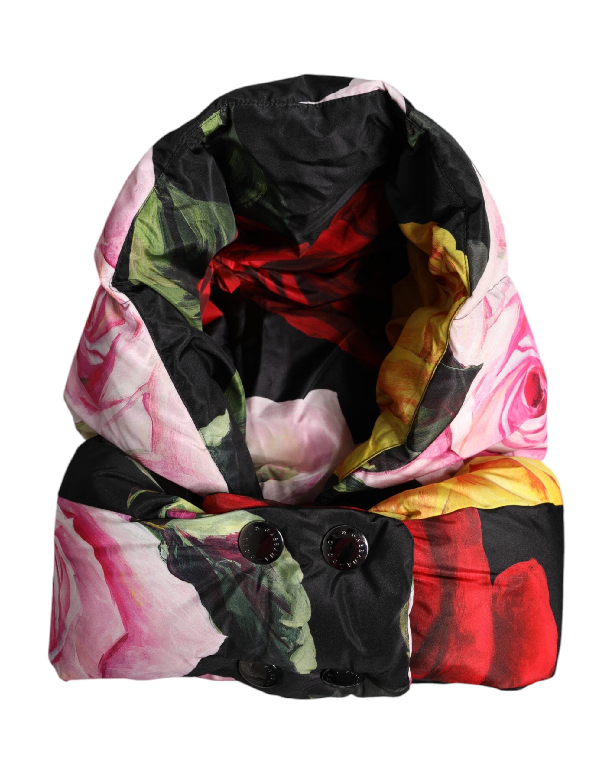 Dolce & Gabbana Black Floral Print Whole Head Wrap Women's Hat