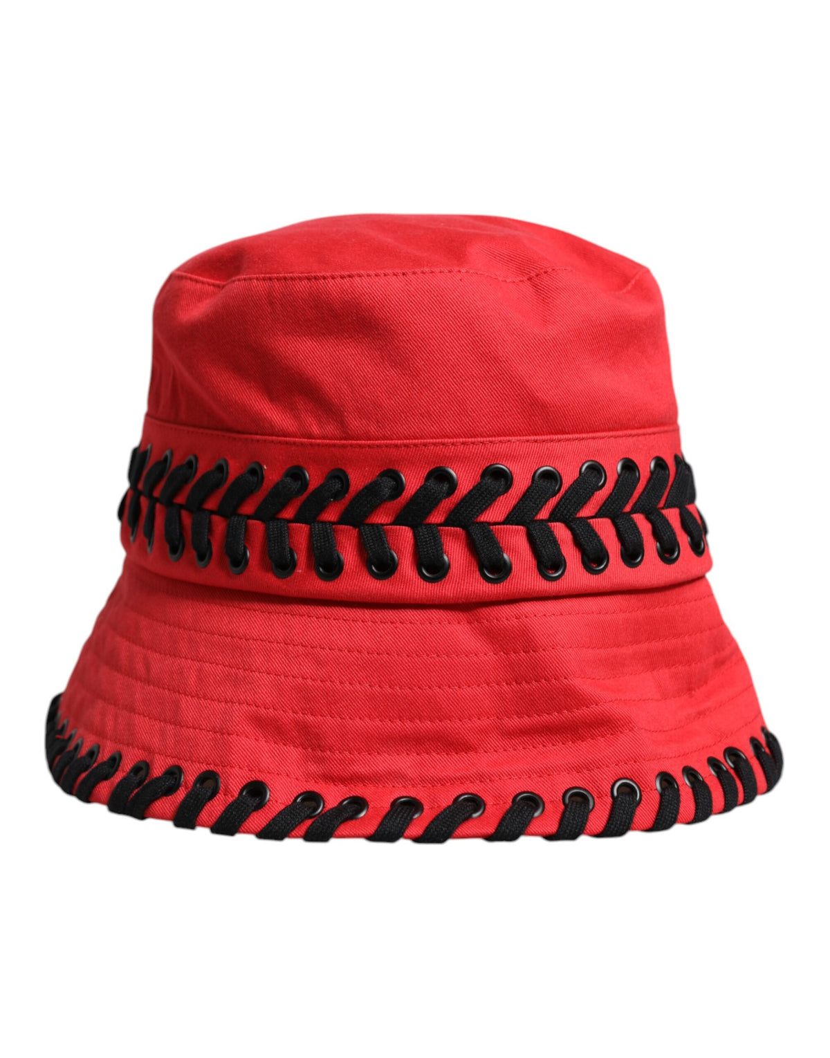 Dolce & Gabbana Red Lace Polyester Wide Brim Bucket Women's Hat