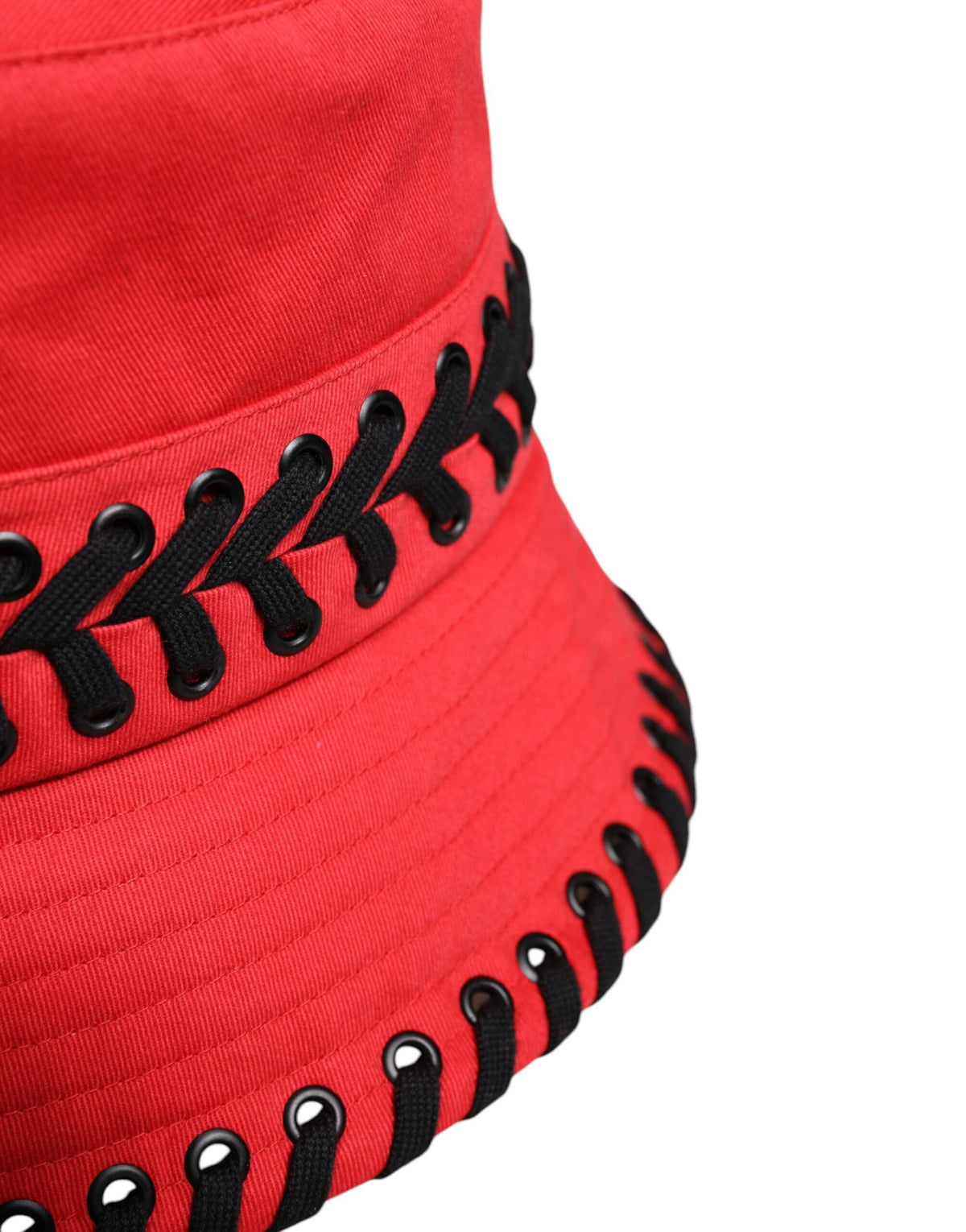 Dolce & Gabbana Red Lace Polyester Wide Brim Bucket Women's Hat