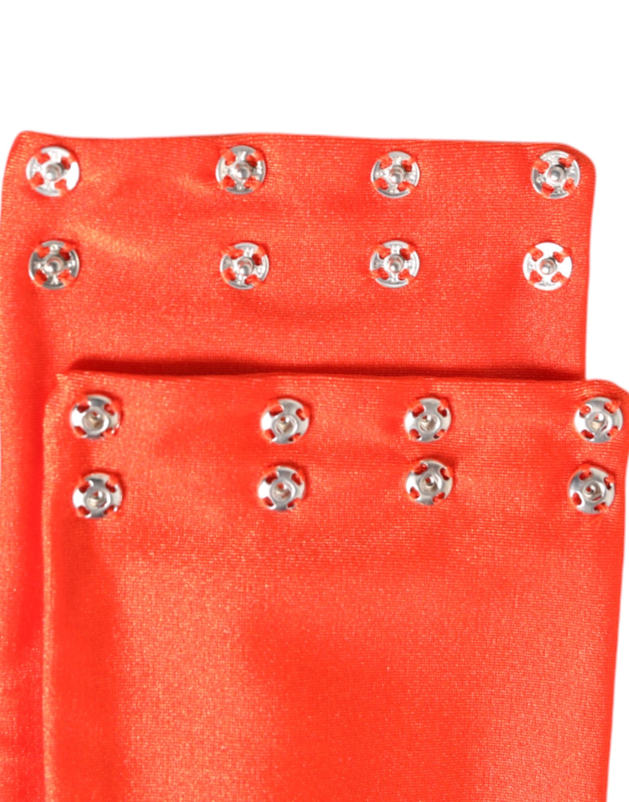 Dolce & Gabbana Orange Nylon Stretch Women Neck Warmer Women's Scarf