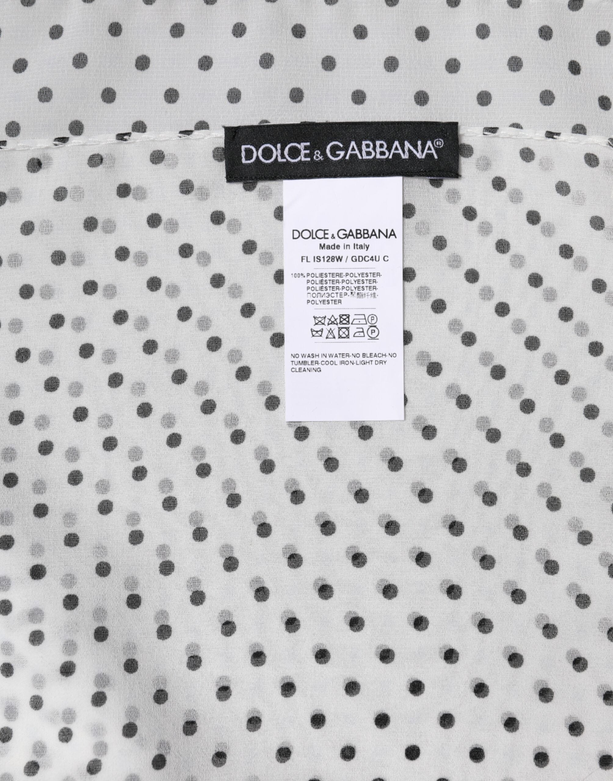 Dolce & Gabbana White Polka Dots Polyester Wrap Shawl Women's Scarf