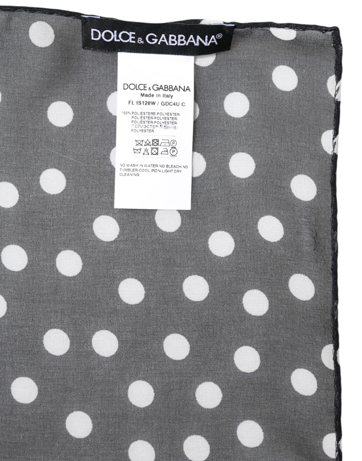 Dolce & Gabbana Black Polka Dots Polyester Wrap Shawl Women's Scarf