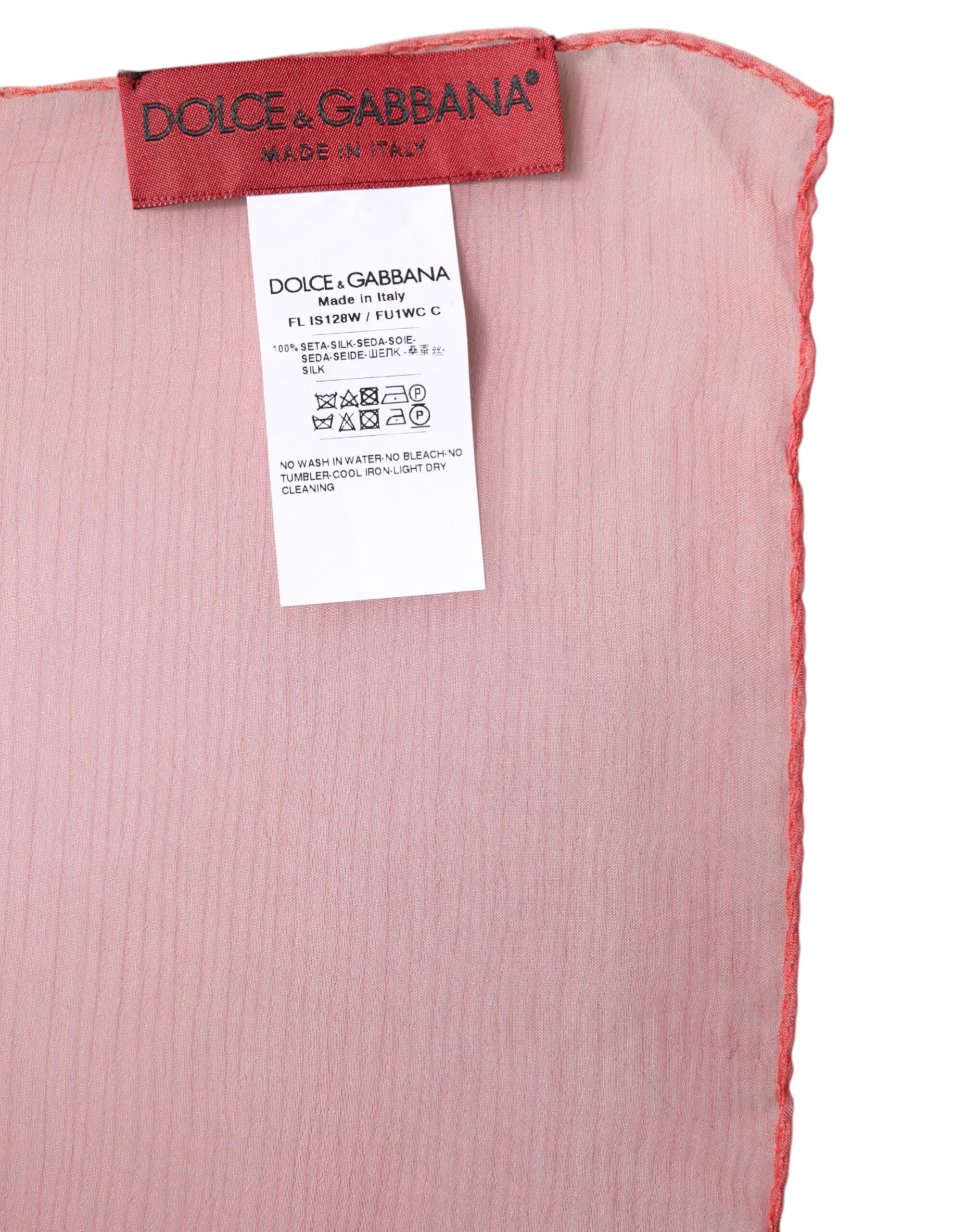 Dolce & Gabbana Pink Silk Rectangle Women Wrap Shawl Women's Scarf