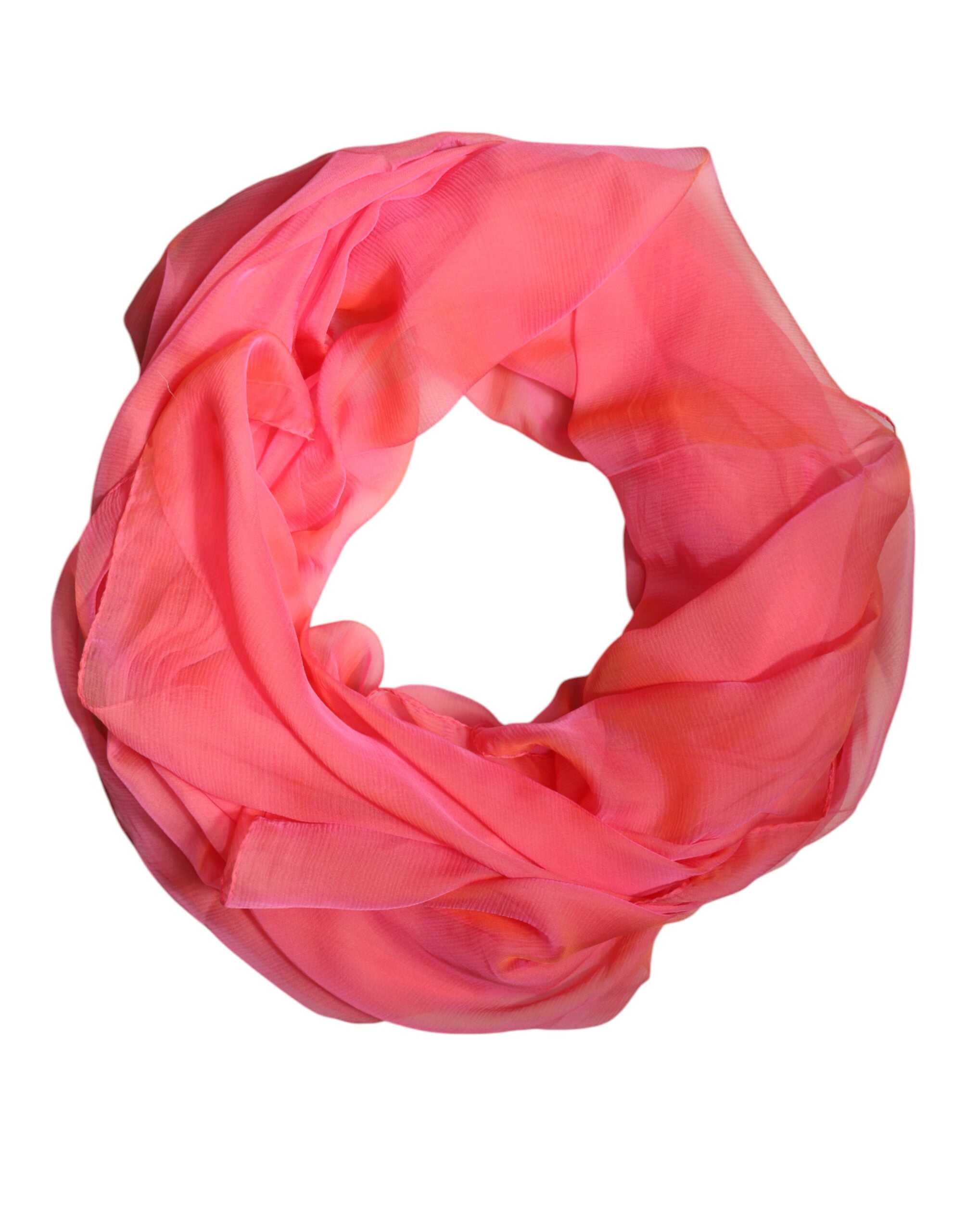 Dolce & Gabbana Pink Silk Rectangle Women Wrap Shawl Women's Scarf
