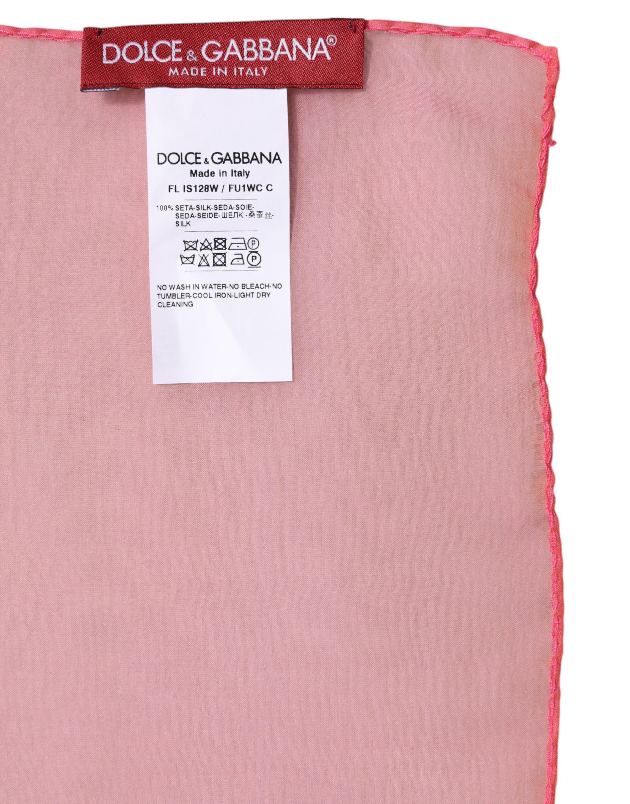 Dolce & Gabbana Pink Silk Rectangle Women Wrap Shawl Women's Scarf