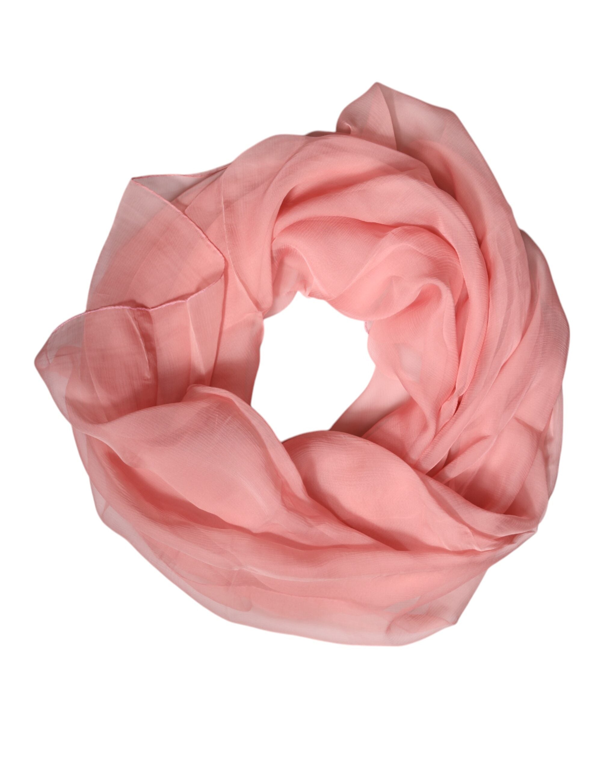 Dolce & Gabbana Pink Silk Rectangle Women Wrap Shawl Women's Scarf (Pre-Owned)