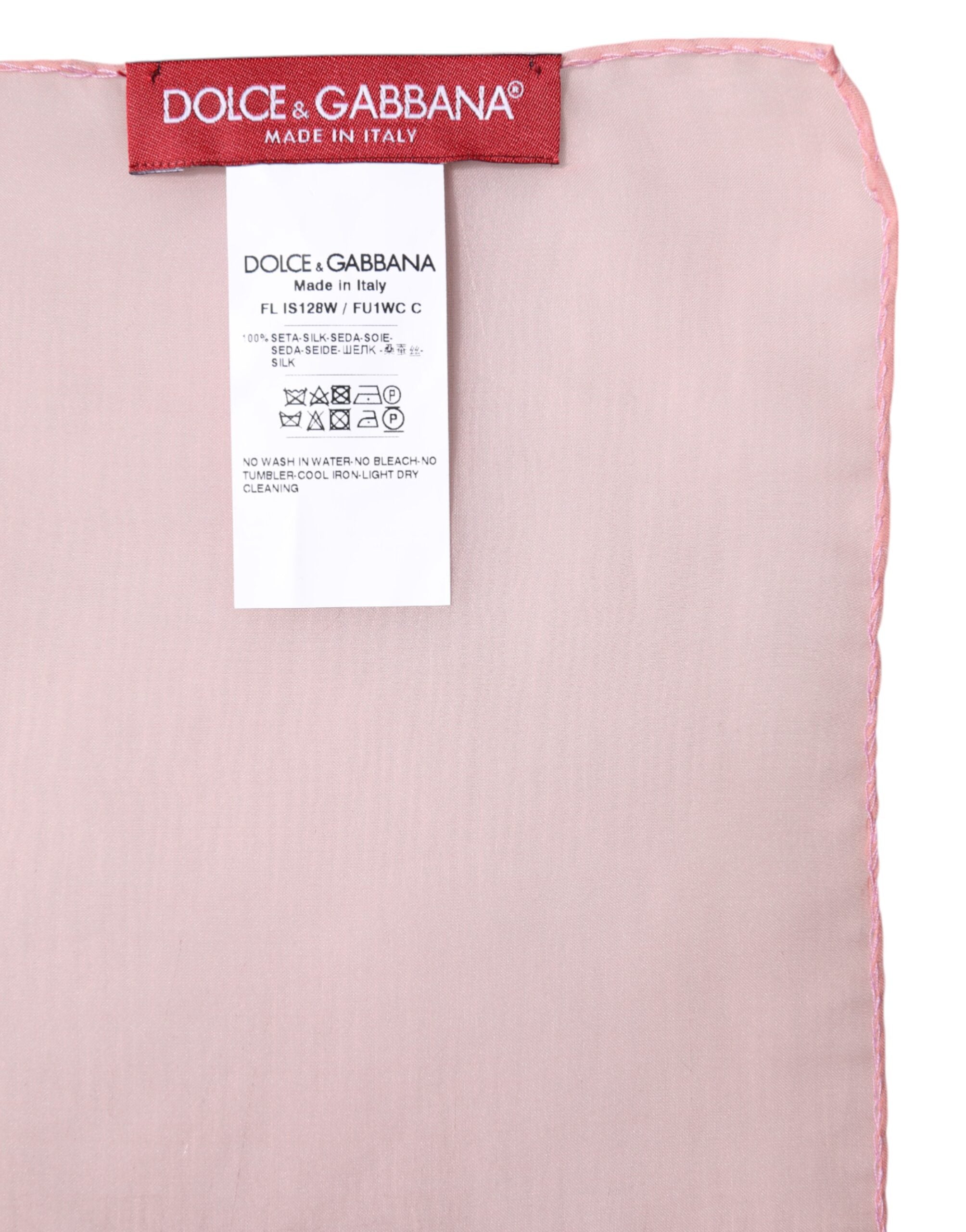 Dolce & Gabbana Pink Silk Rectangle Women Wrap Shawl Women's Scarf
