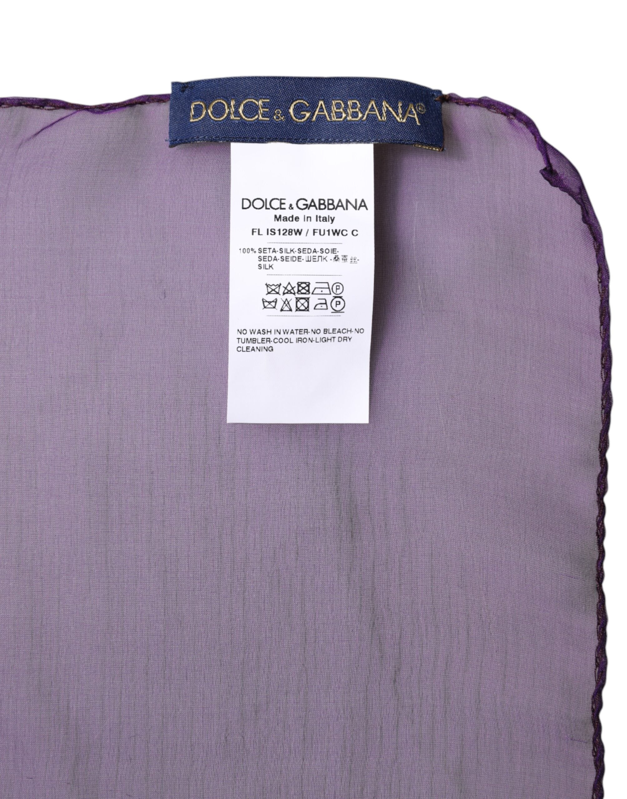 Dolce & Gabbana Purple Silk Rectangle Wrap Shawl Women's Scarf
