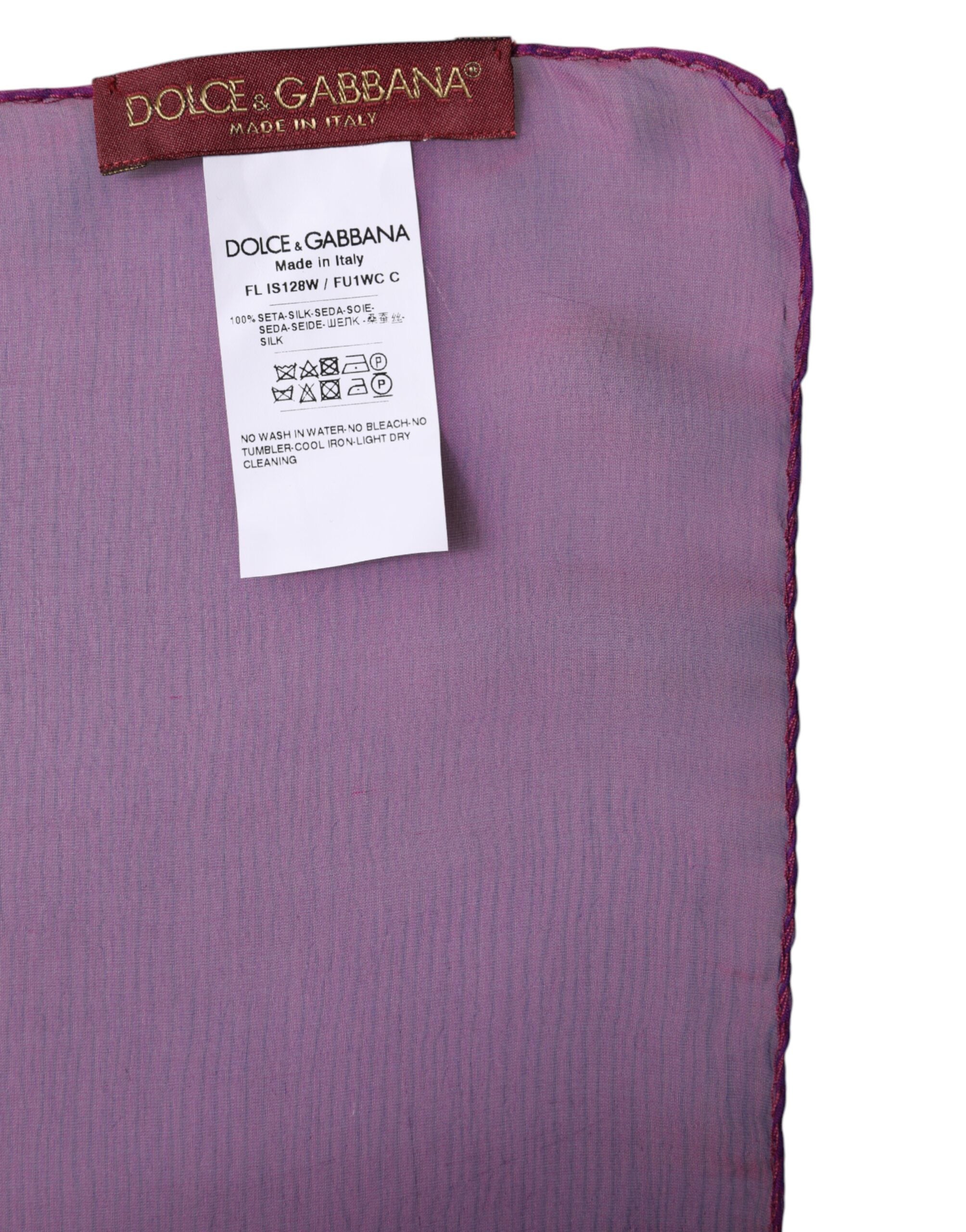 Dolce & Gabbana Purple Silk Rectangle Wrap Shawl Women's Scarf