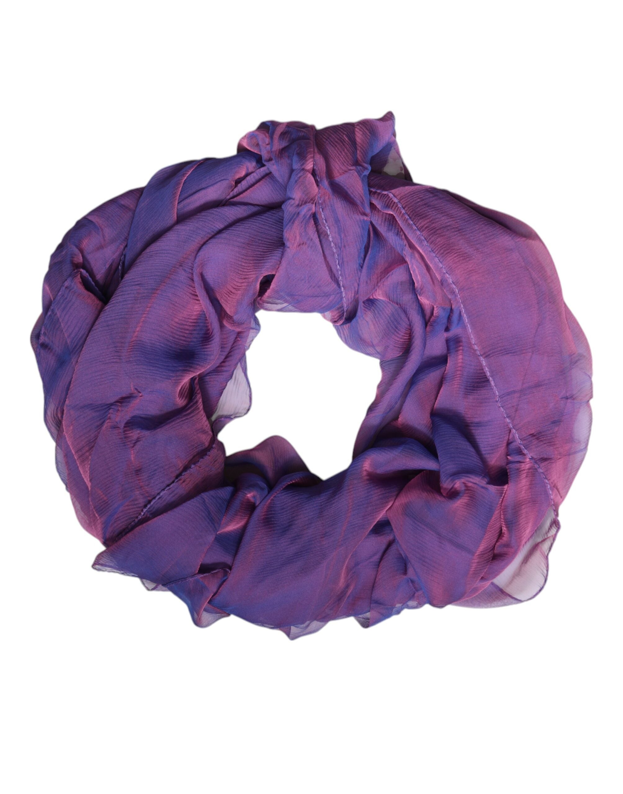Dolce & Gabbana Purple Silk Rectangle Wrap Shawl Women's Scarf